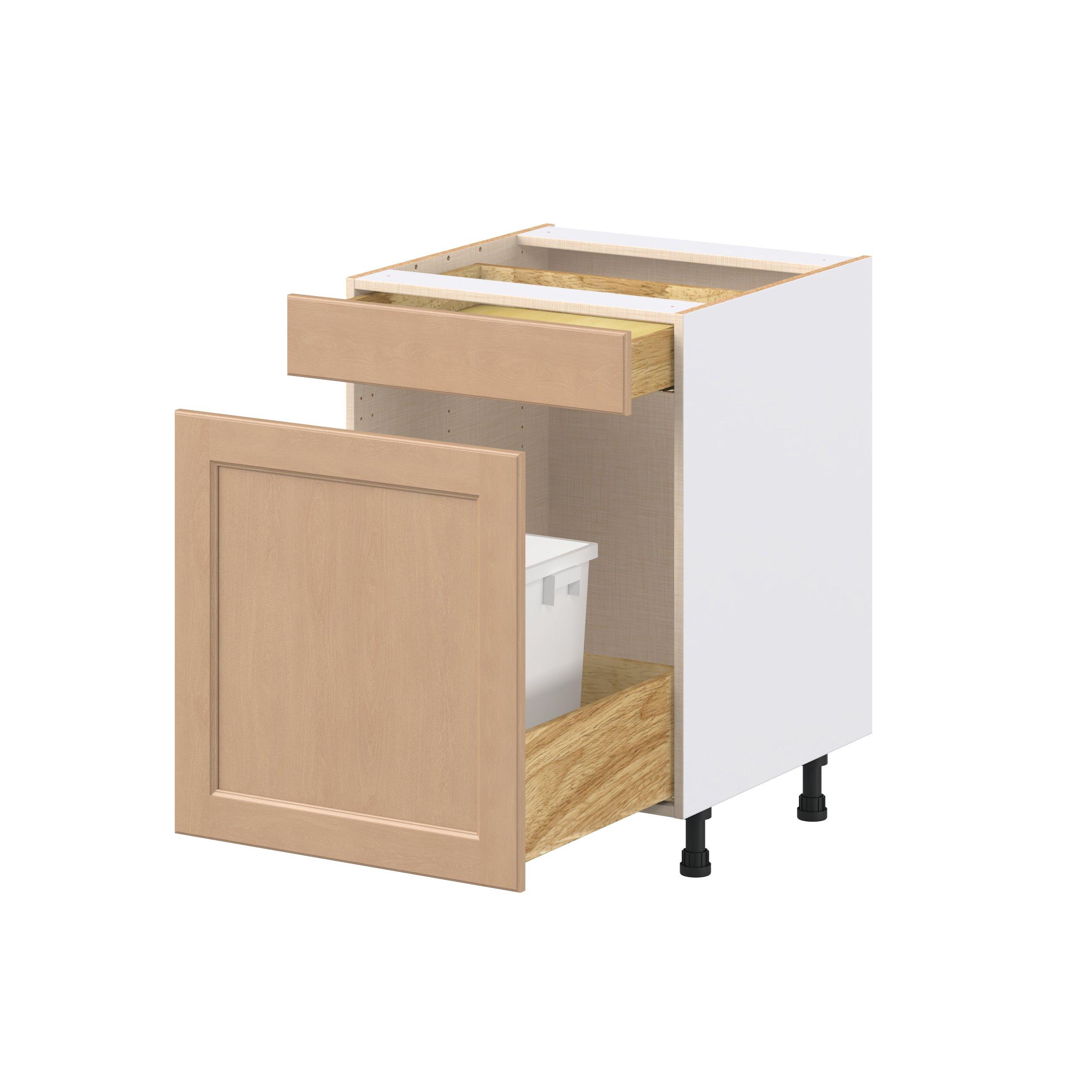 Sugarhill 24 in. Stained Sugar Cookie Trash Can Pull-Out Base Cabinet