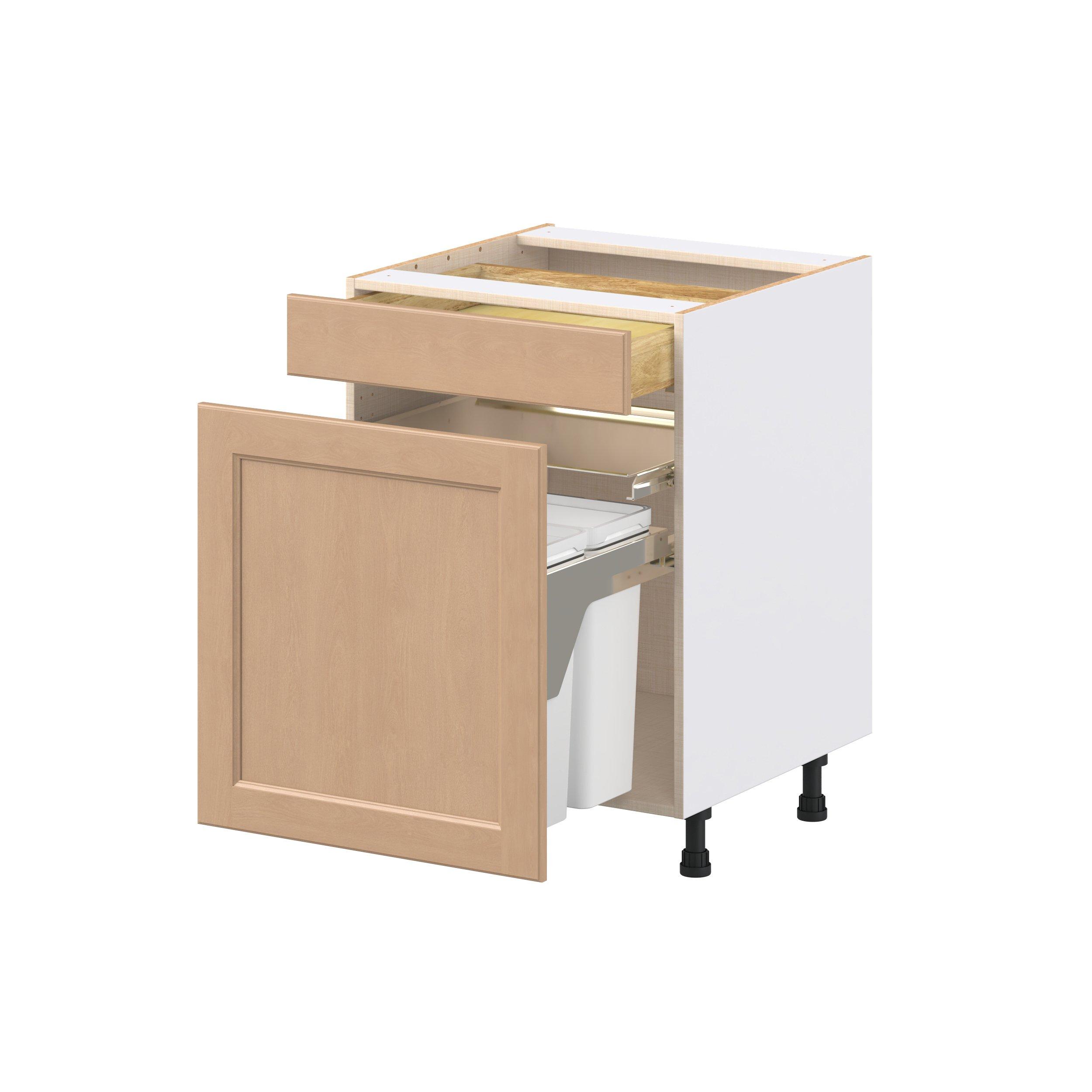 Sugarhill 24 in. Stained Sugar Cookie Trash Can Pull-Out Base Cabinet