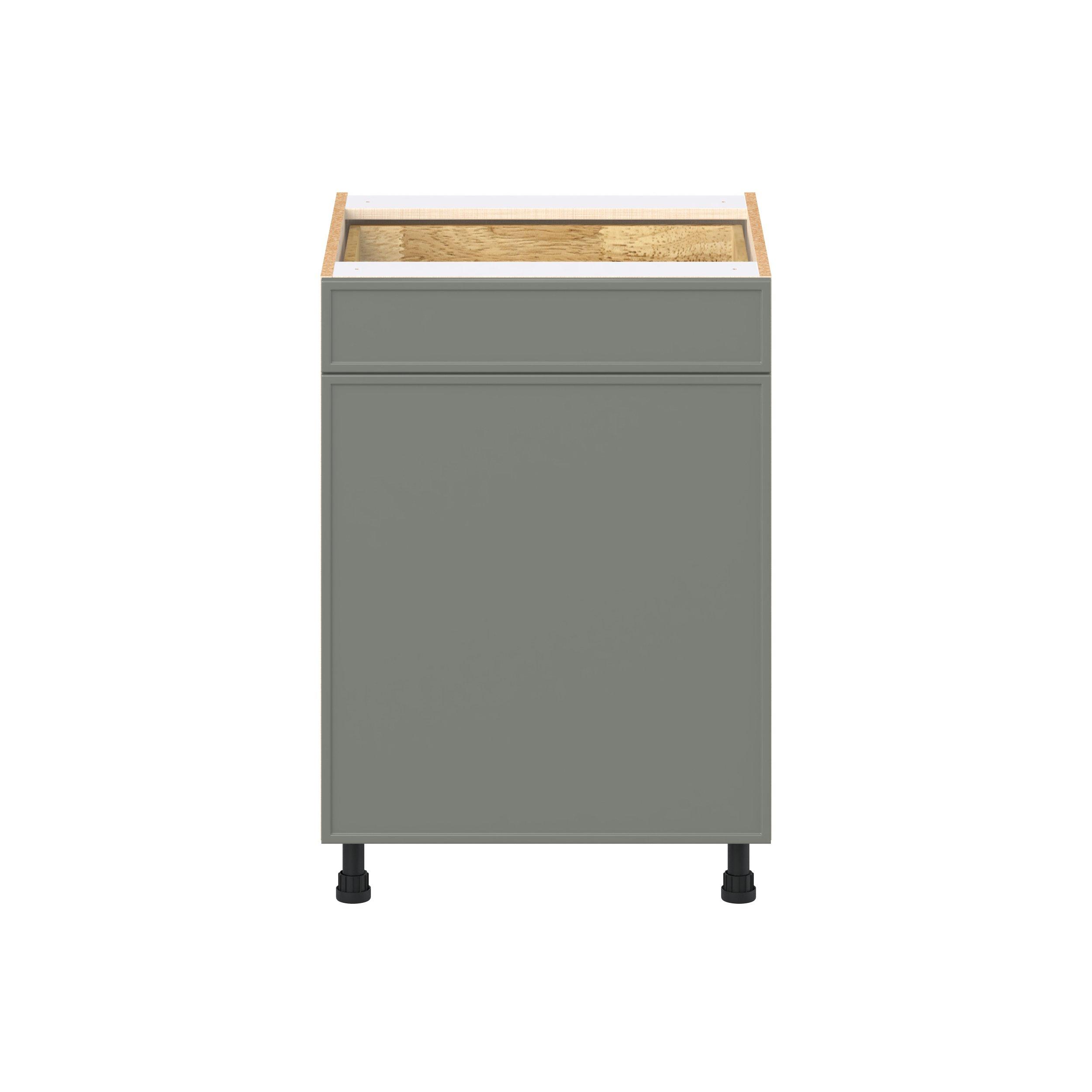 Linden 24 in. Painted Moss Green Trash Can Pull-Out Base Cabinet