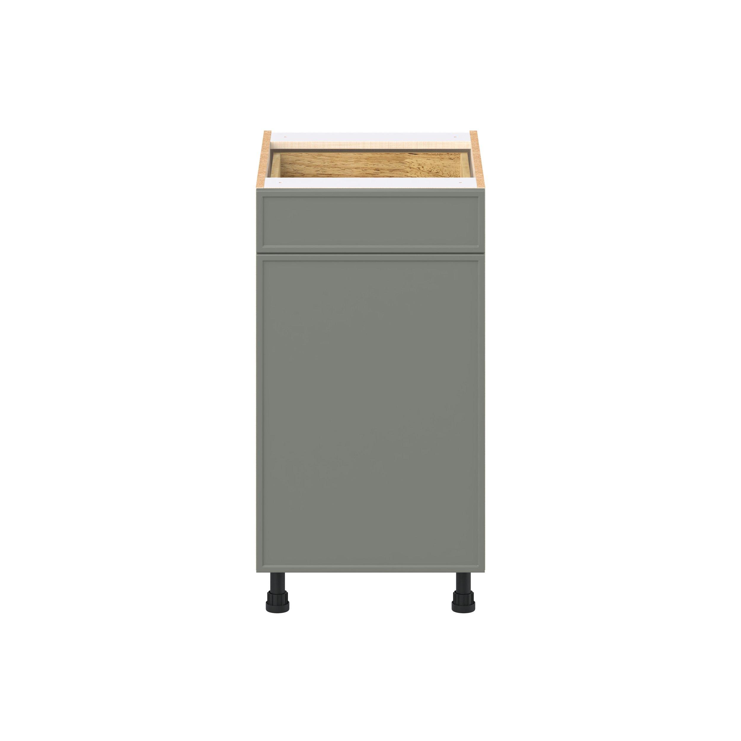 Linden 18 in. Painted Moss Green Trash Can Pull-Out Base Cabinet
