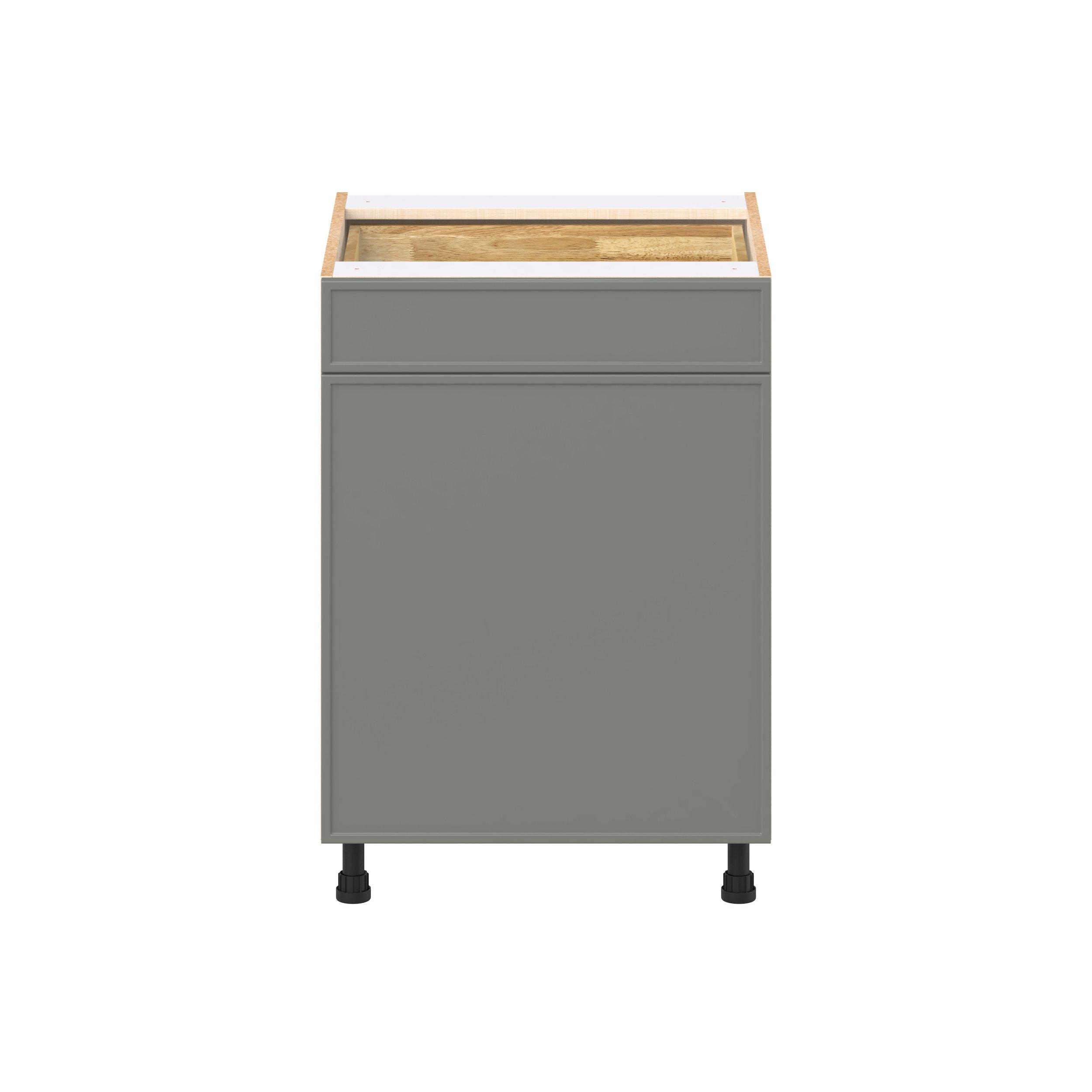Linden 24 in. Painted Moss Green Trash Can Pull-Out Base Cabinet