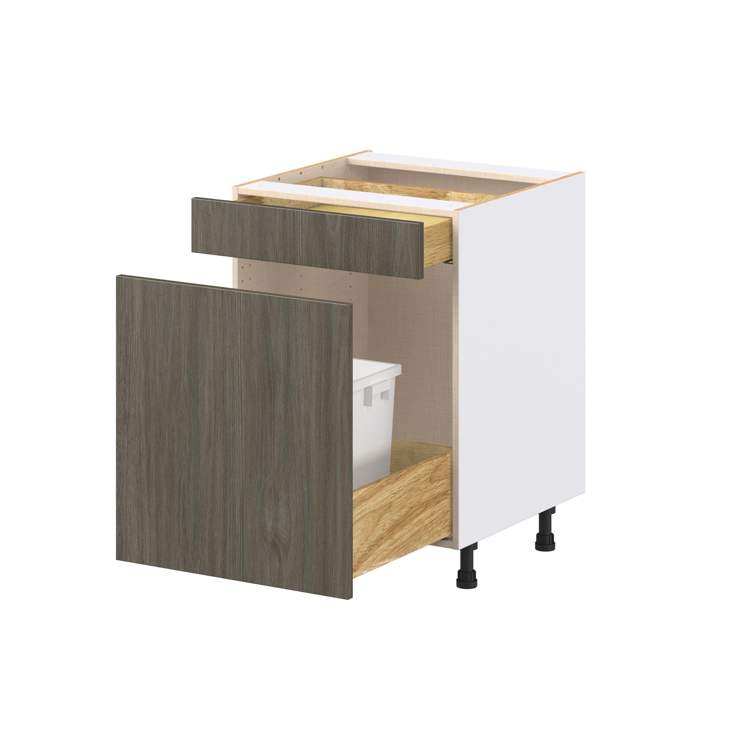 Glenwood 24 in. Burnt Walnut Trash Can Pull-Out Base Cabinet