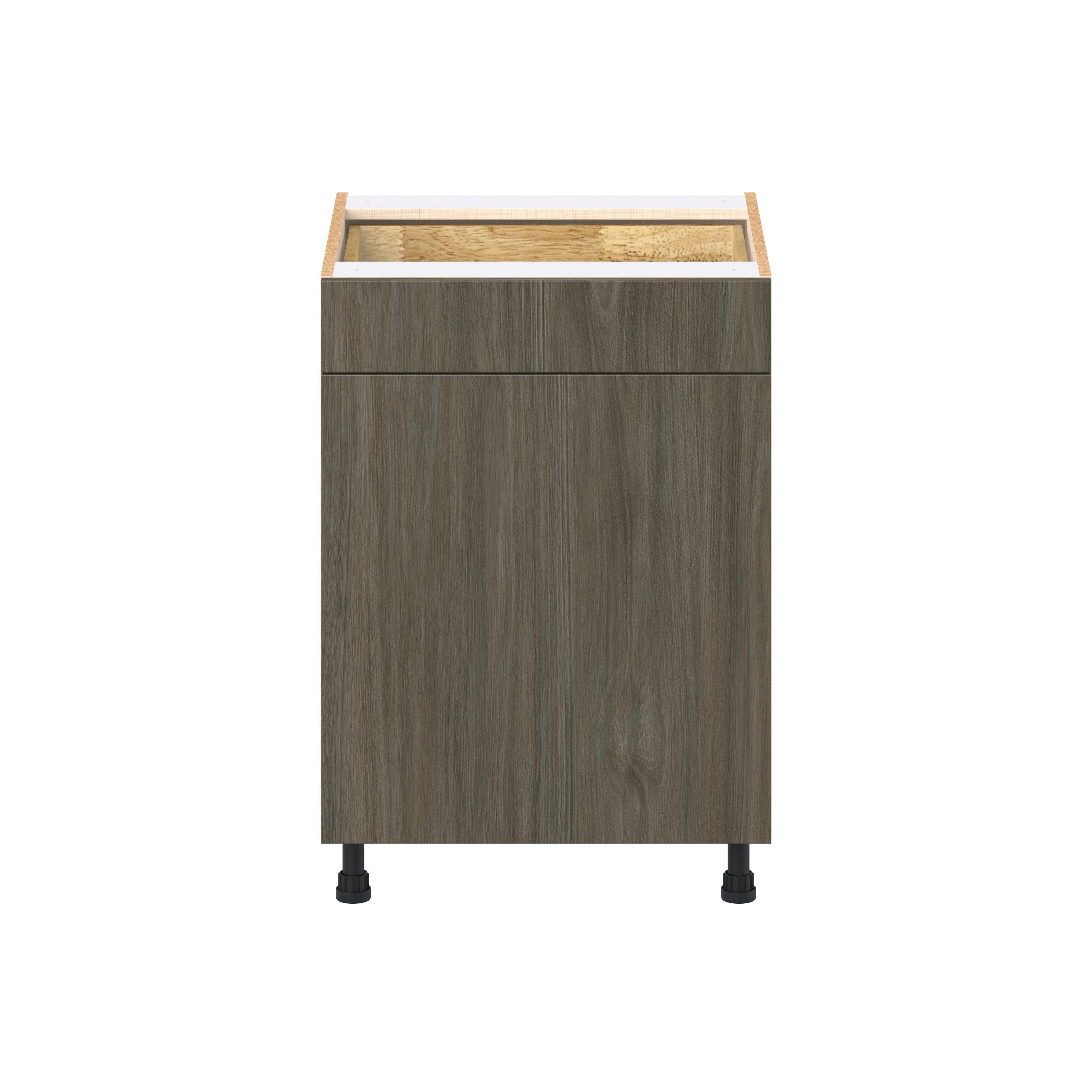 Glenwood 24 in. Burnt Walnut Trash Can Pull-Out Base Cabinet