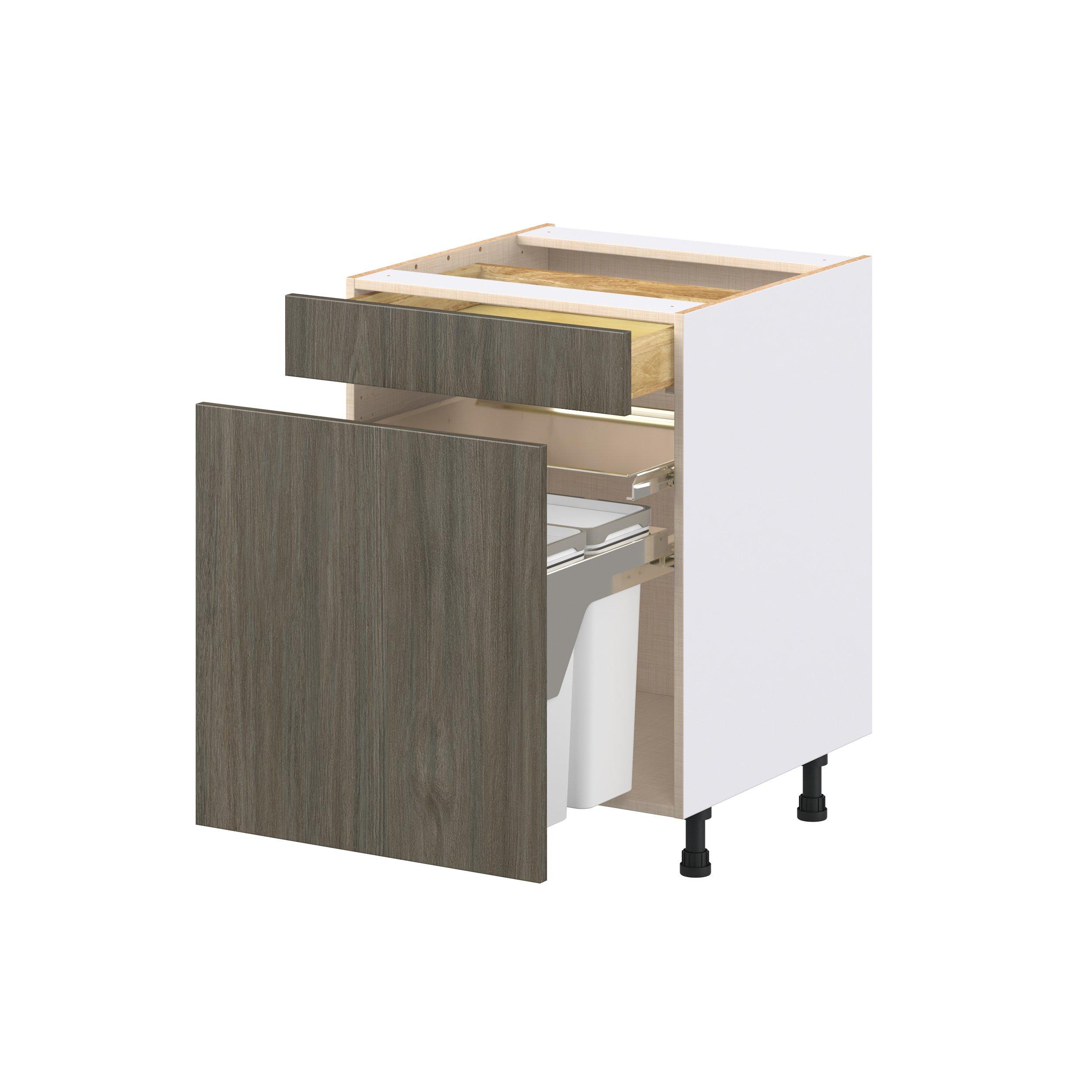 Glenwood 24 in. Burnt Walnut Trash Can Pull-Out Base Cabinet
