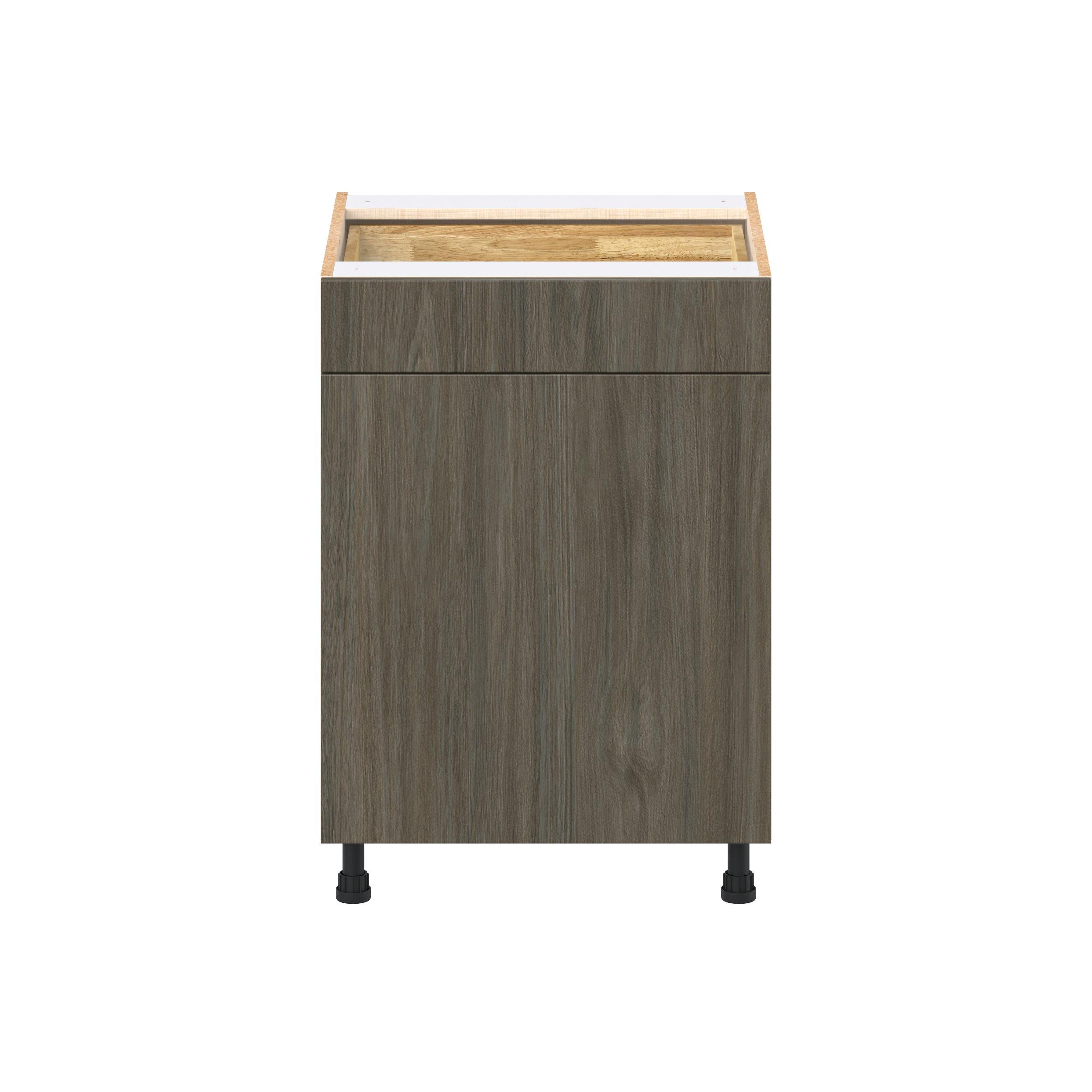 Glenwood 24 in. Burnt Walnut Trash Can Pull-Out Base Cabinet