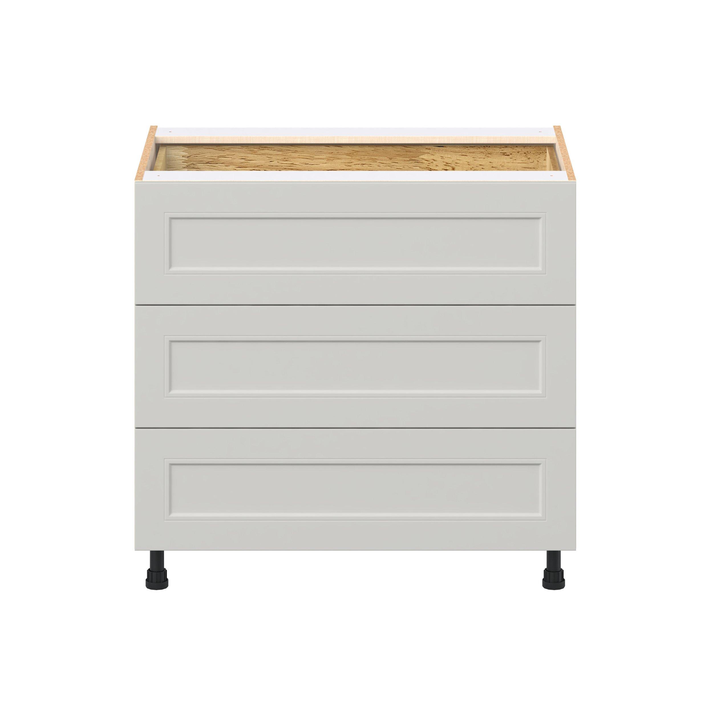 Lenox 36 in. Painted Light Gray Base Cabinet with Inner Pull-Out Drawer