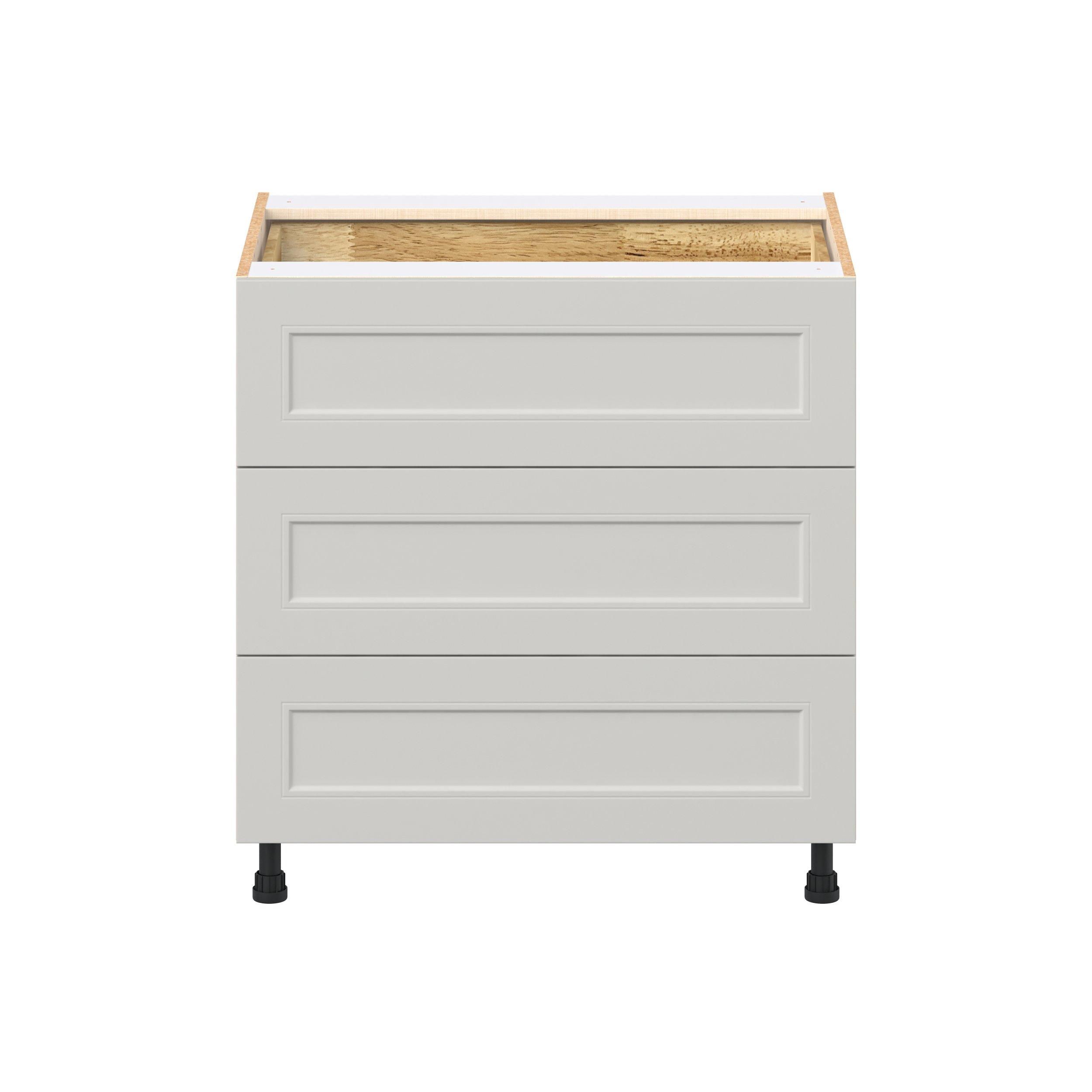 Lenox 33 in. Painted Light Gray Base Cabinet with Inner Pull-Out Drawer