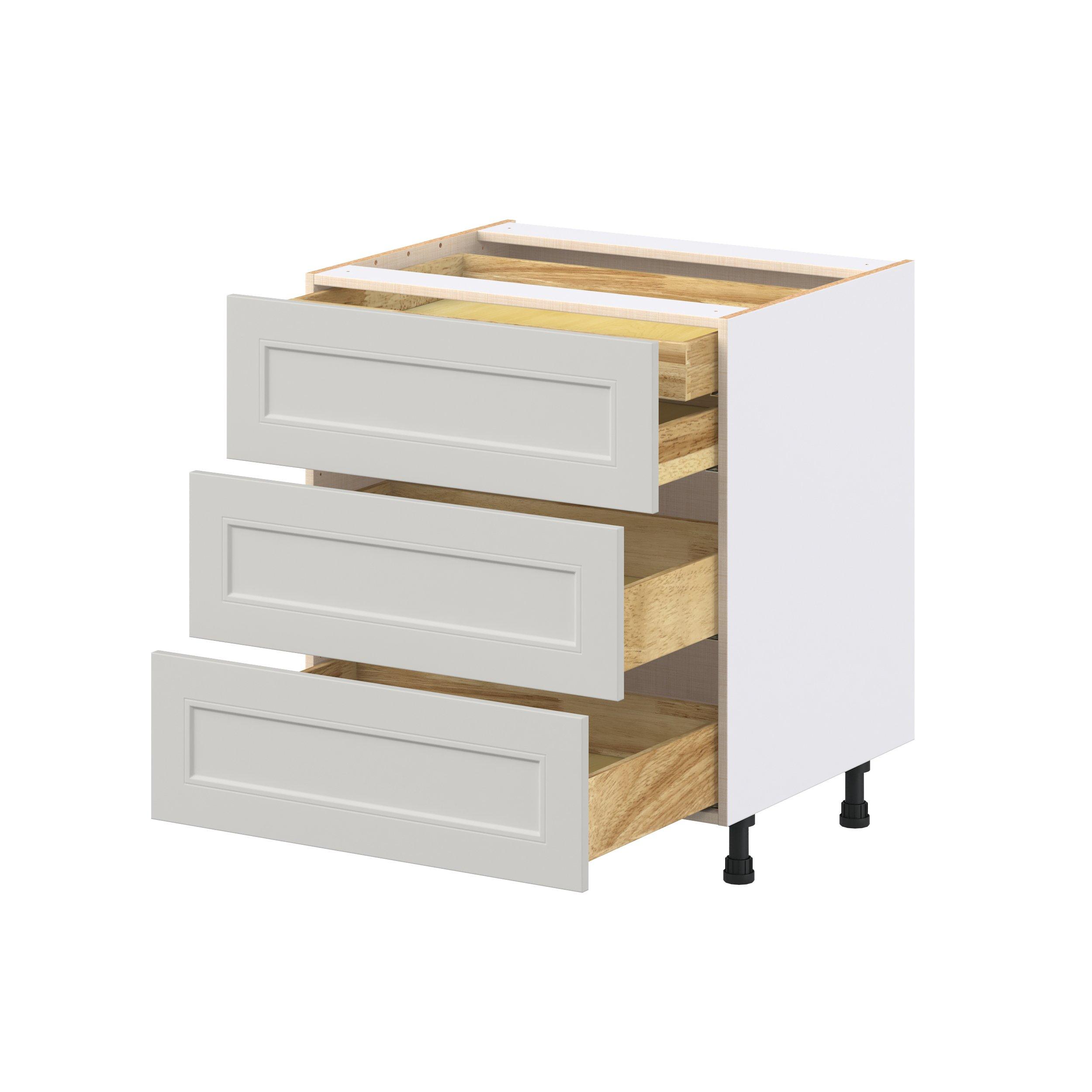 Lenox 30 in. Painted Light Gray Base Cabinet with Inner Pull-Out Drawer