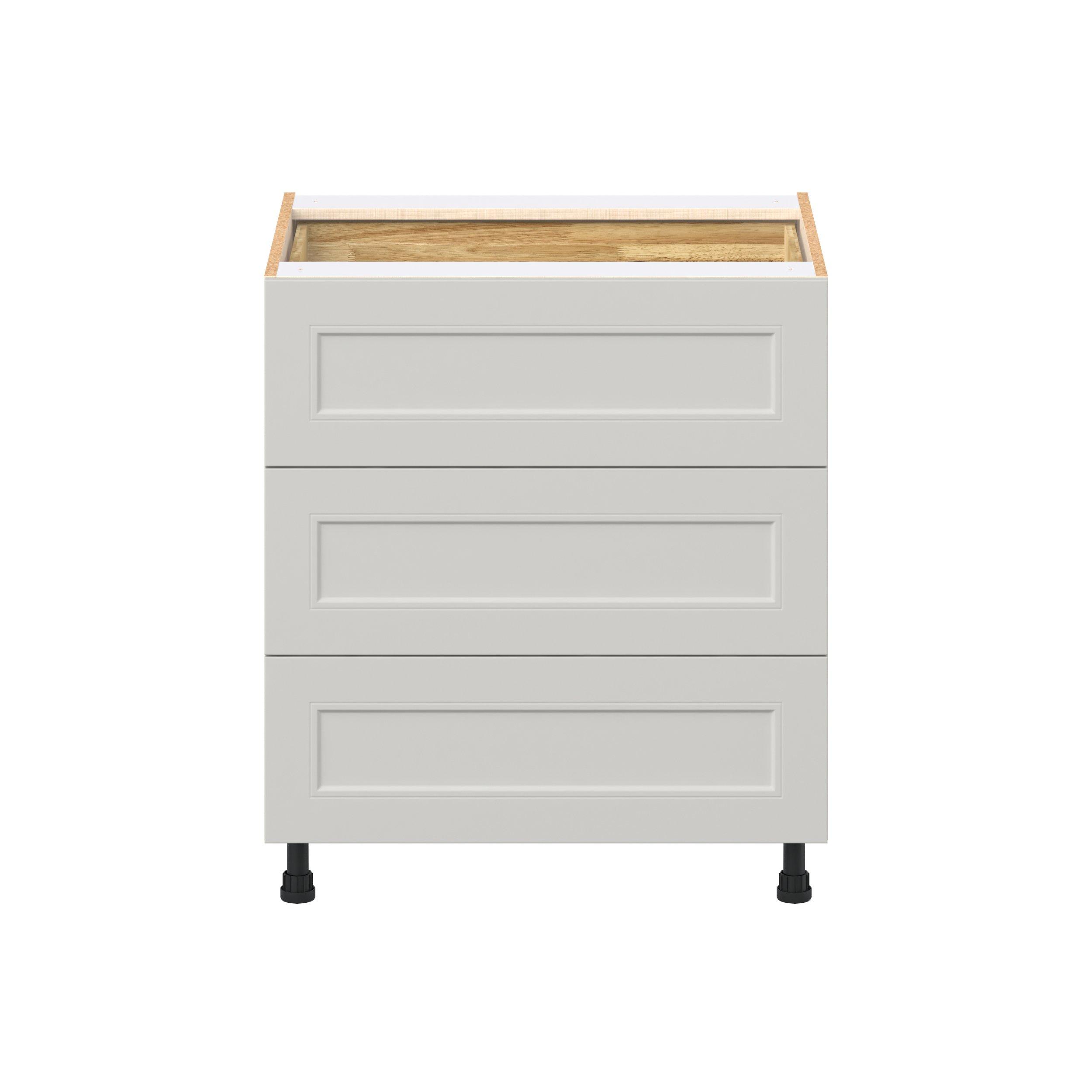 Lenox 30 in. Painted Light Gray Base Cabinet with Inner Pull-Out Drawer