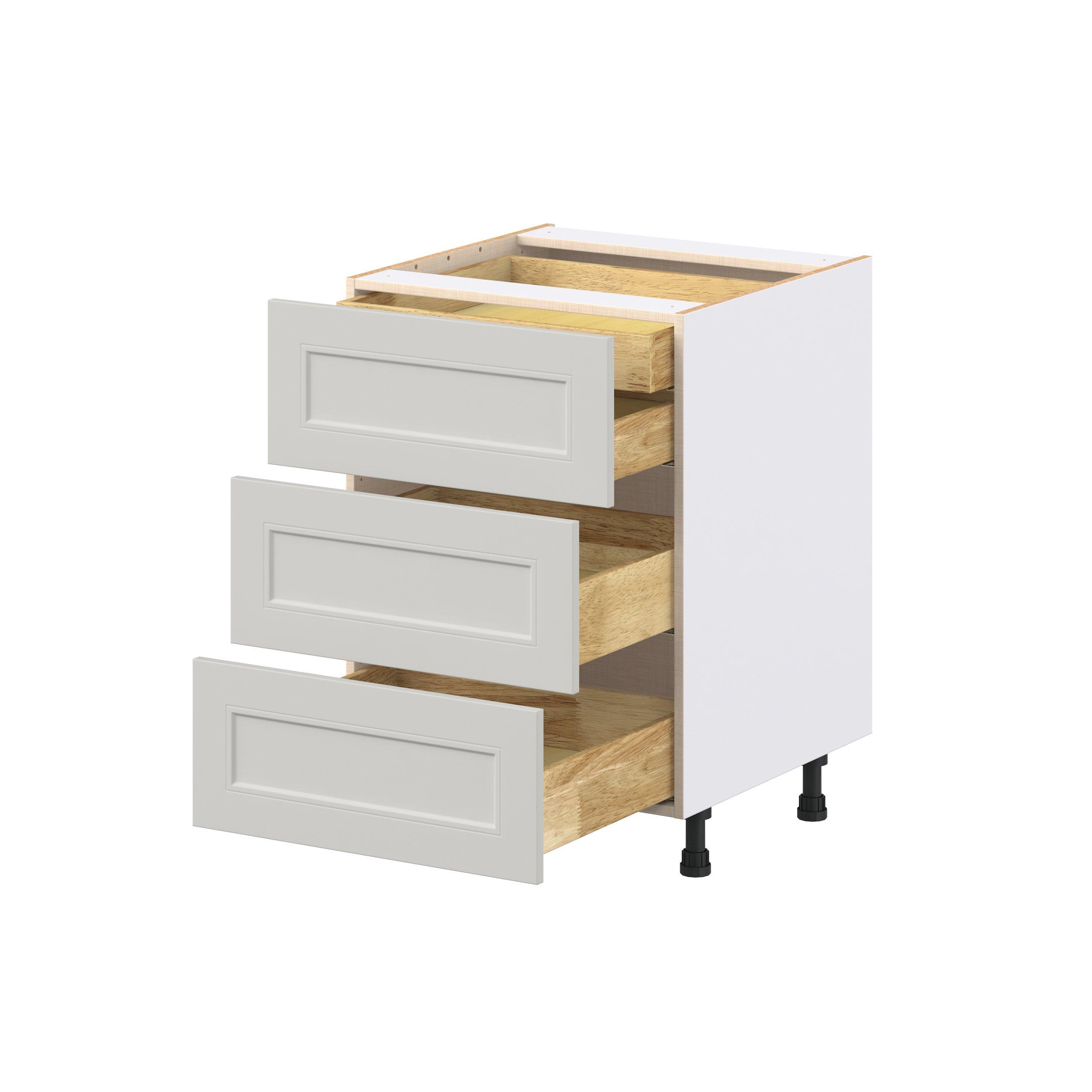 Lenox 24 in. Painted Light Gray Base Cabinet with Inner Pull-Out Drawer