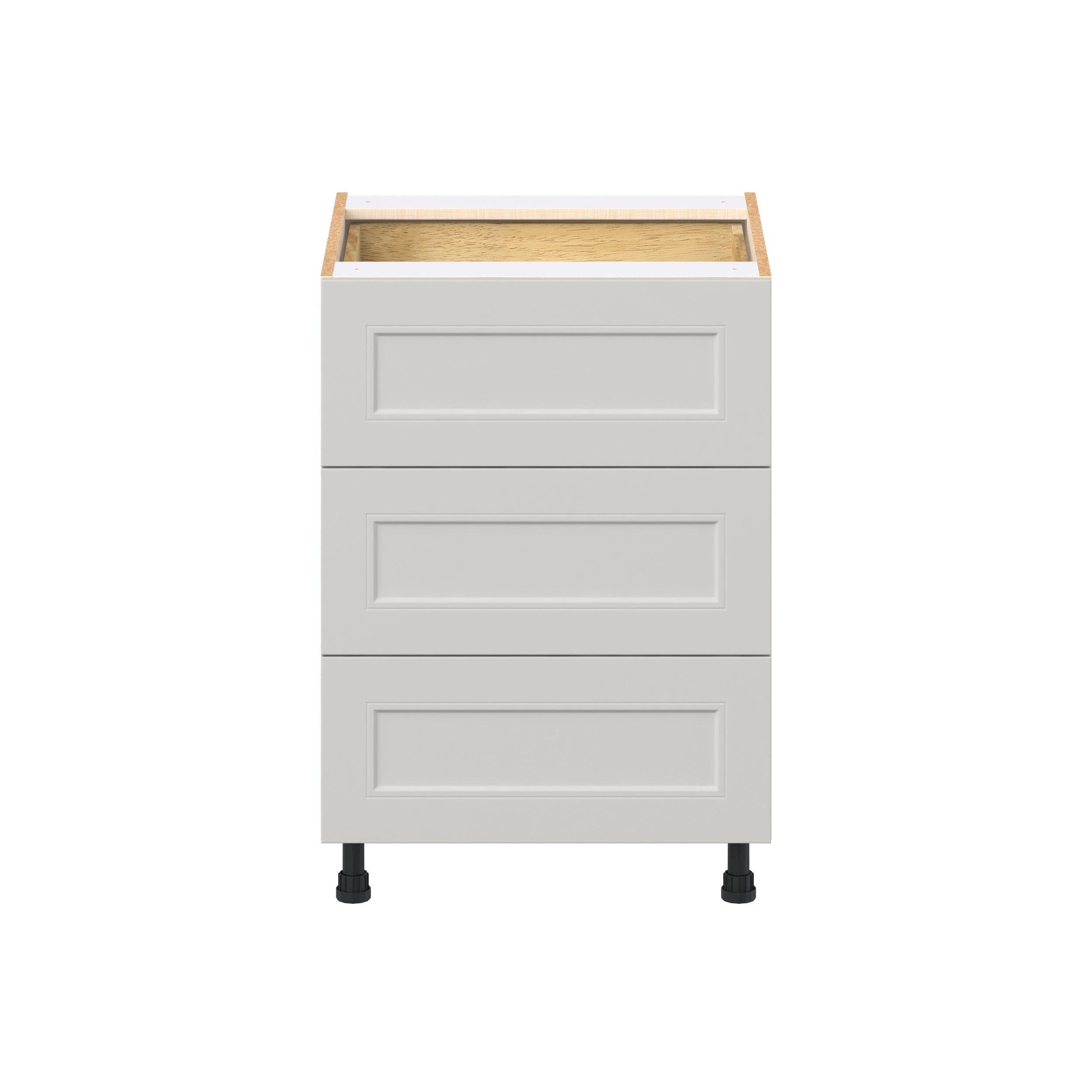 Lenox 24 in. Painted Light Gray Base Cabinet with Inner Pull-Out Drawer