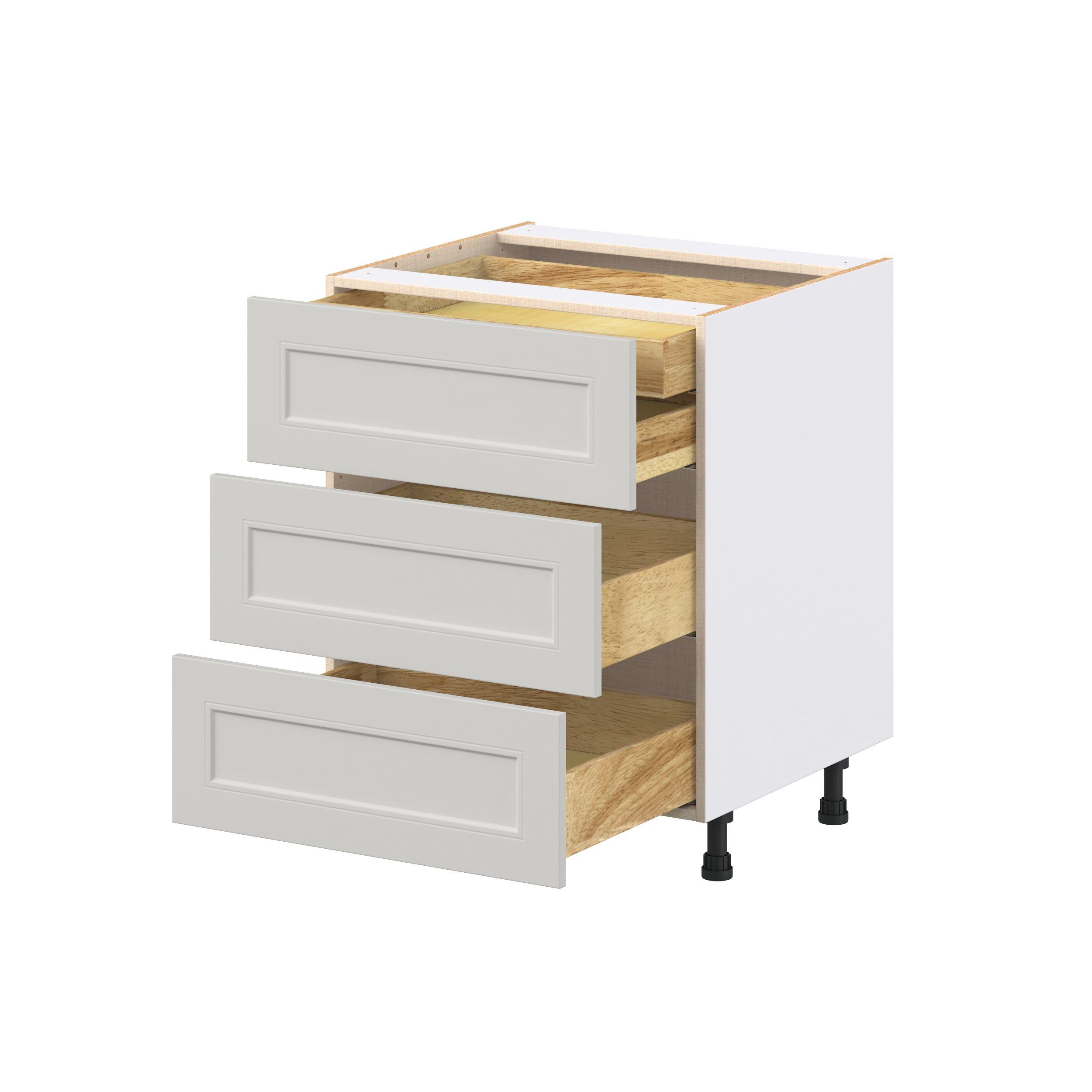 Lenox 27 in. Painted Light Gray Base Cabinet with Inner Pull-Out Drawer