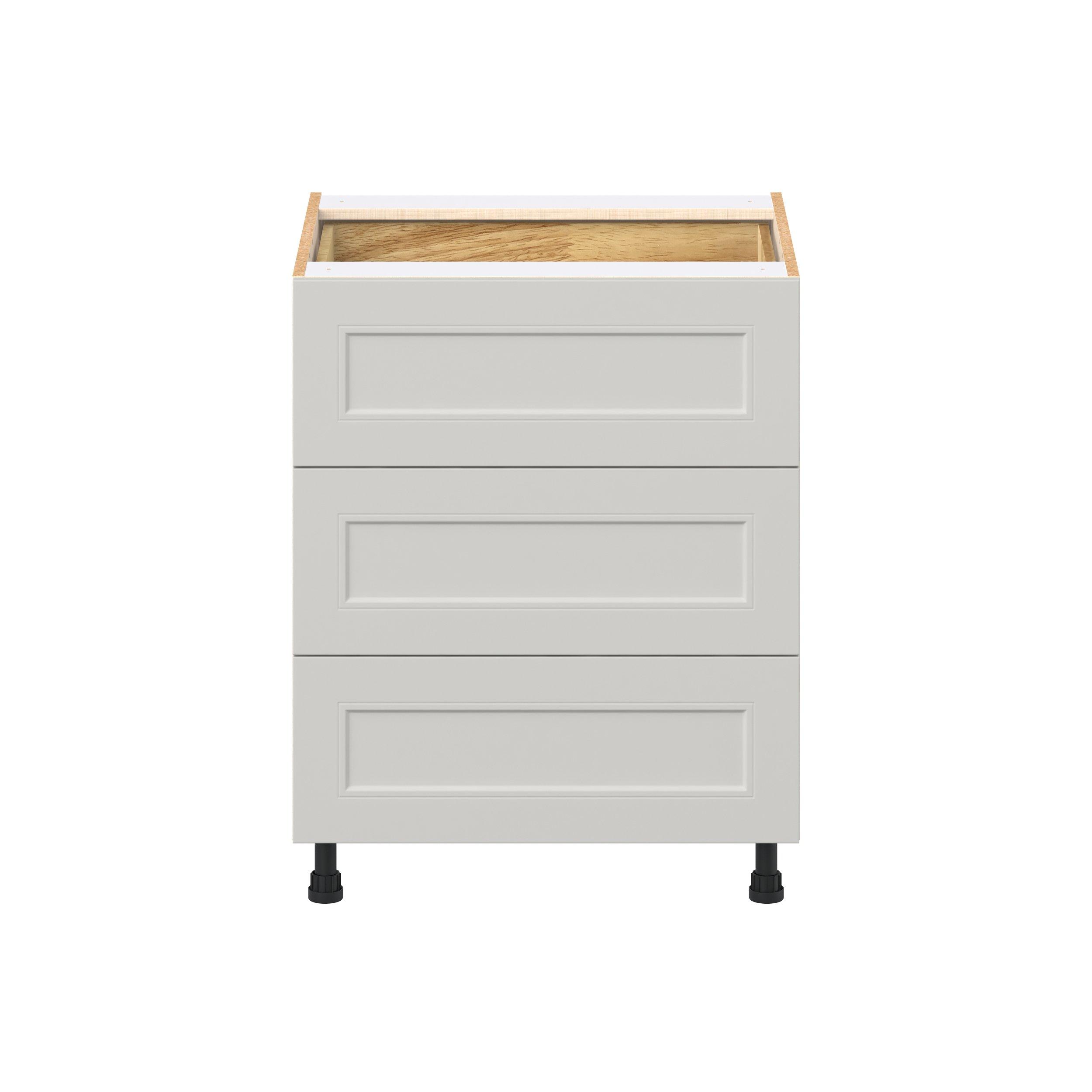 Lenox 27 in. Painted Light Gray Base Cabinet with Inner Pull-Out Drawer