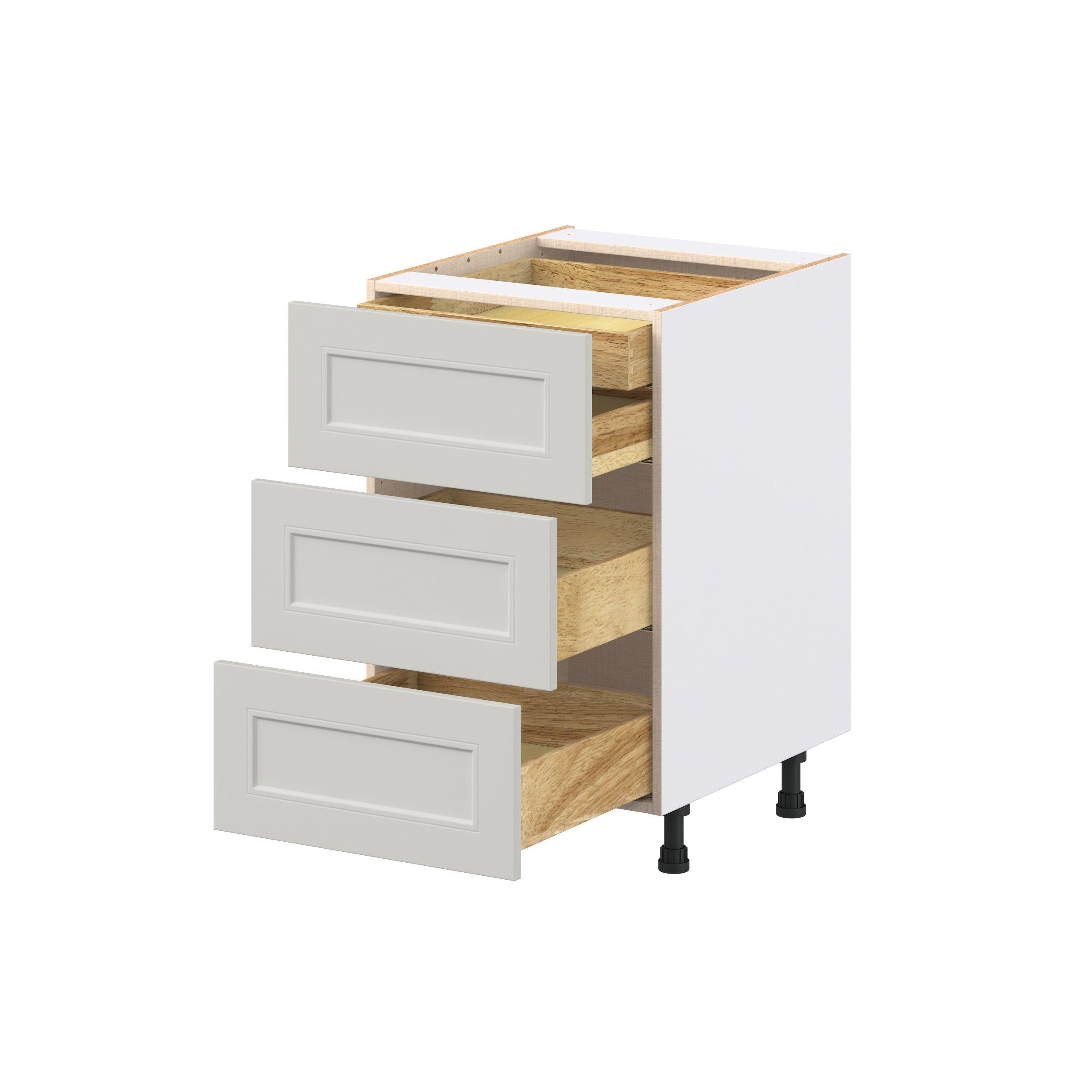 Lenox 21 in. Painted Light Gray Base Cabinet with Inner Pull-Out Drawer