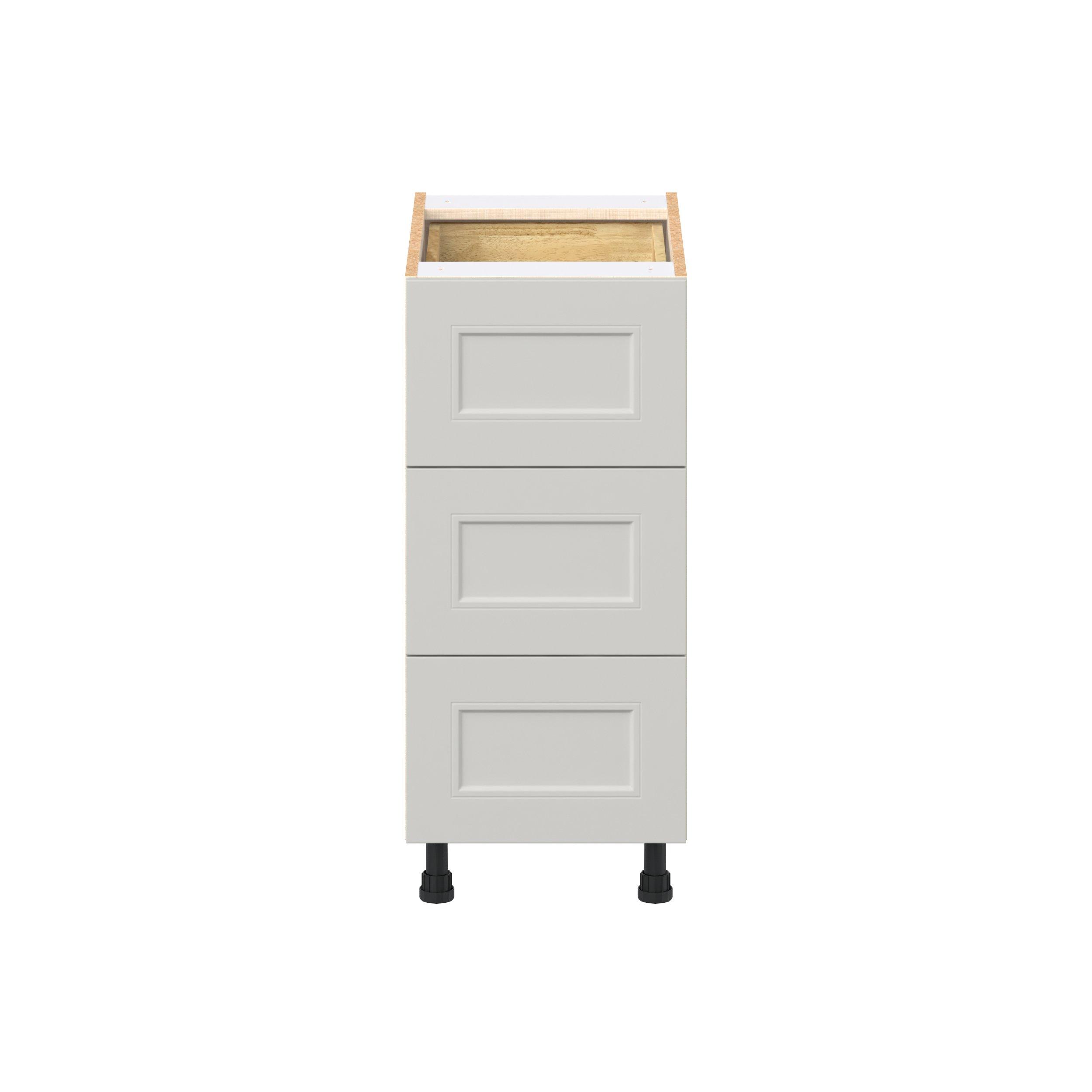 Lenox 15 in. Painted Light Gray Base Cabinet with Inner Pull-Out Drawer