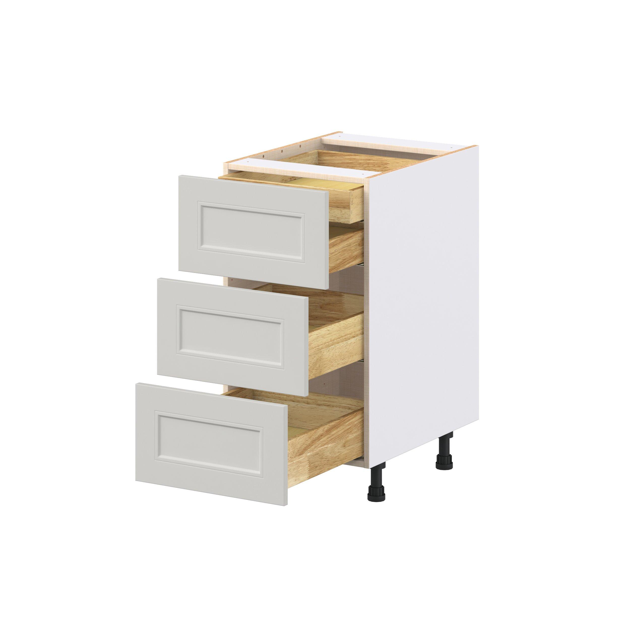 Lenox 18 in. Painted Light Gray Base Cabinet with Inner Pull-Out Drawer