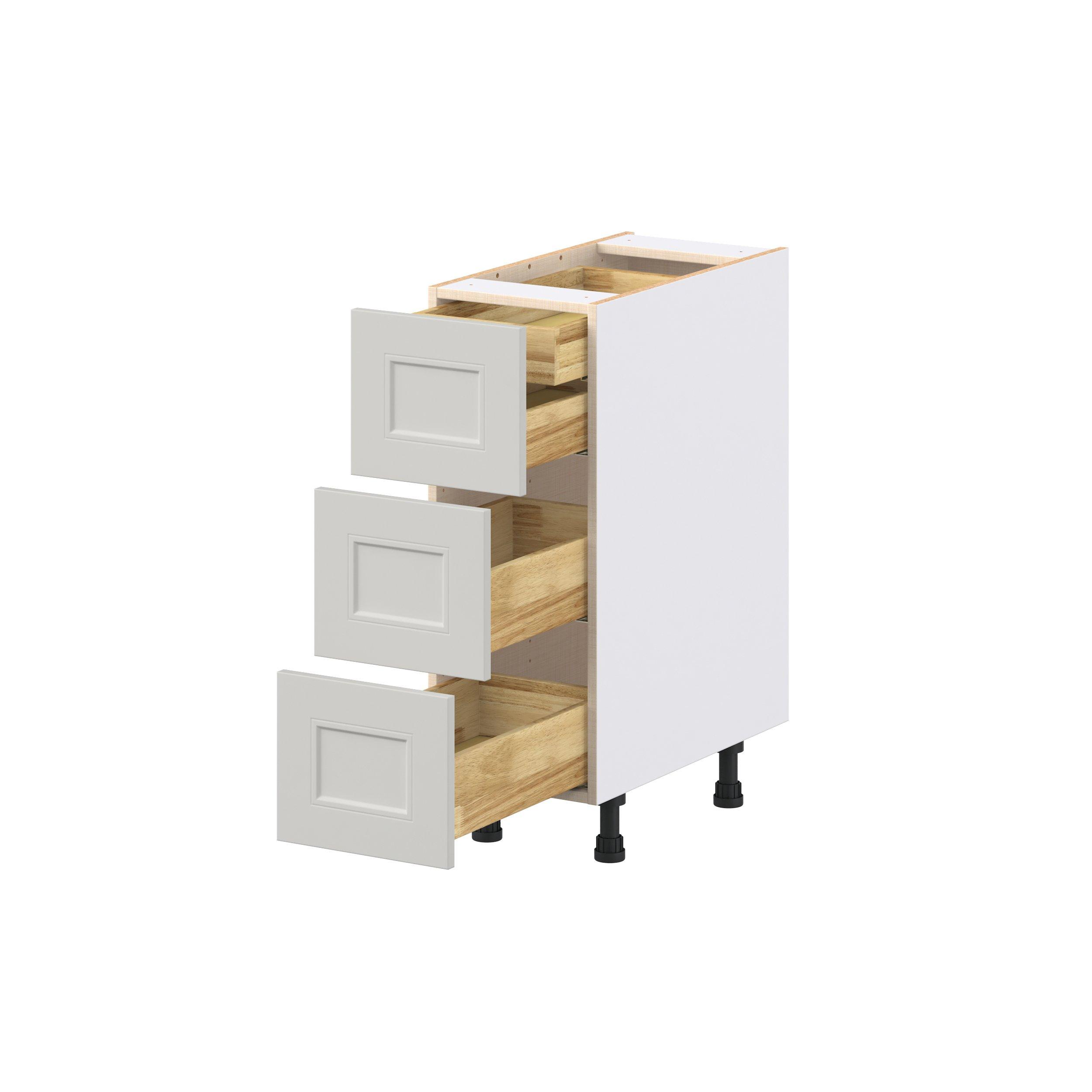 Lenox 12 in. Painted Light Gray Base Cabinet with Inner Pull-Out Drawer
