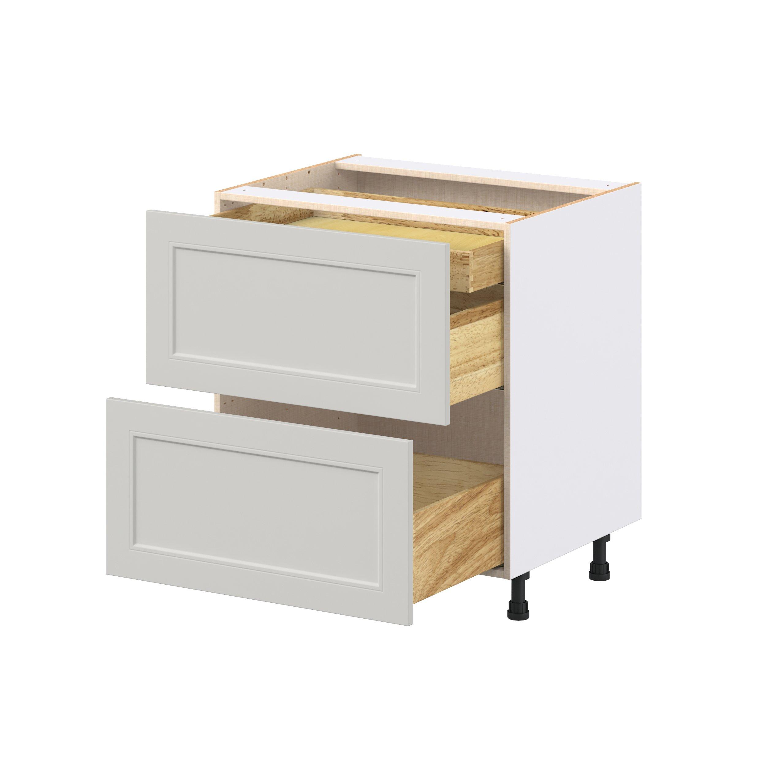 Lenox 30 in. Painted Light Gray Base Cabinet with Inner Pull-Out Drawer