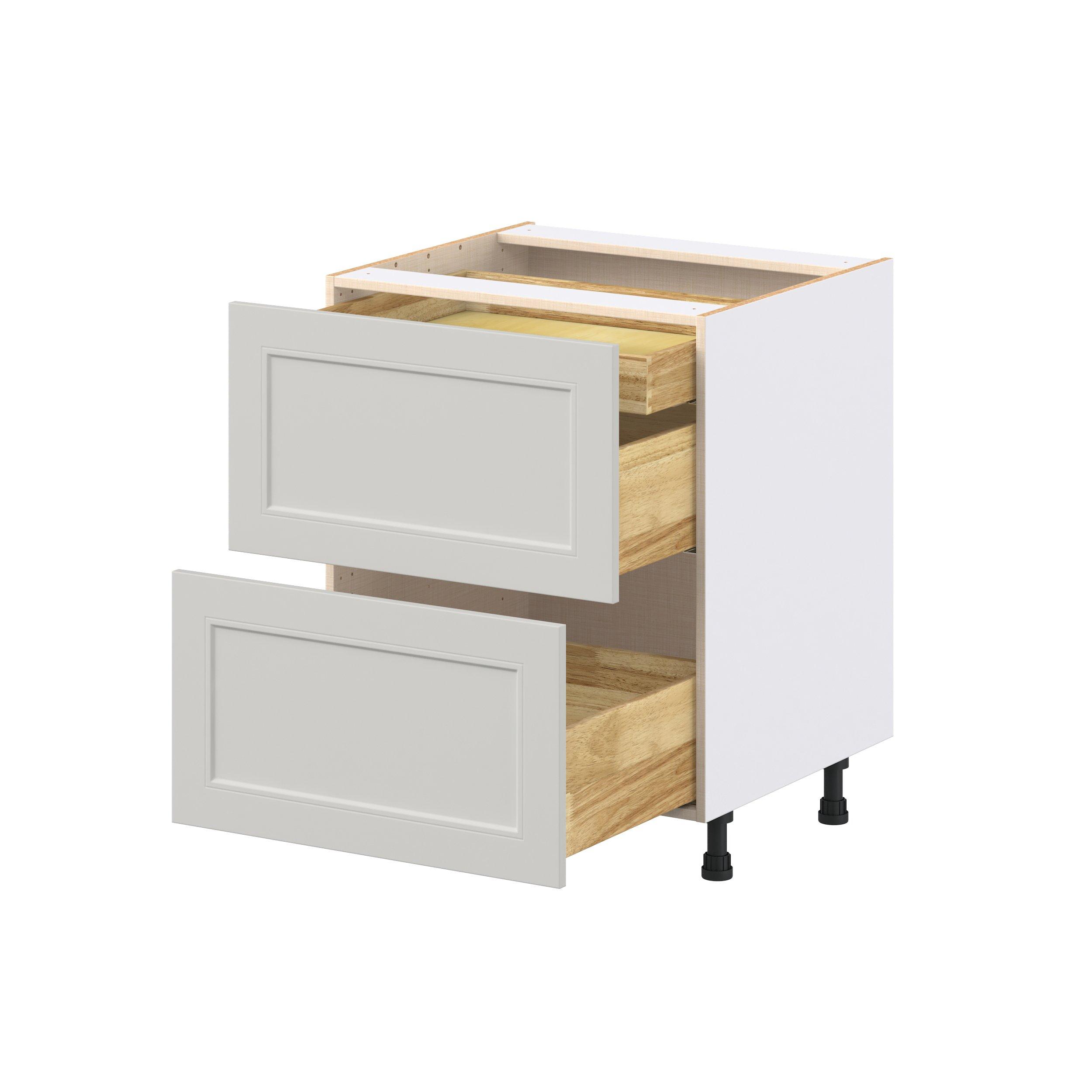 Lenox 27 in. Painted Light Gray Base Cabinet with Inner Pull-Out Drawer
