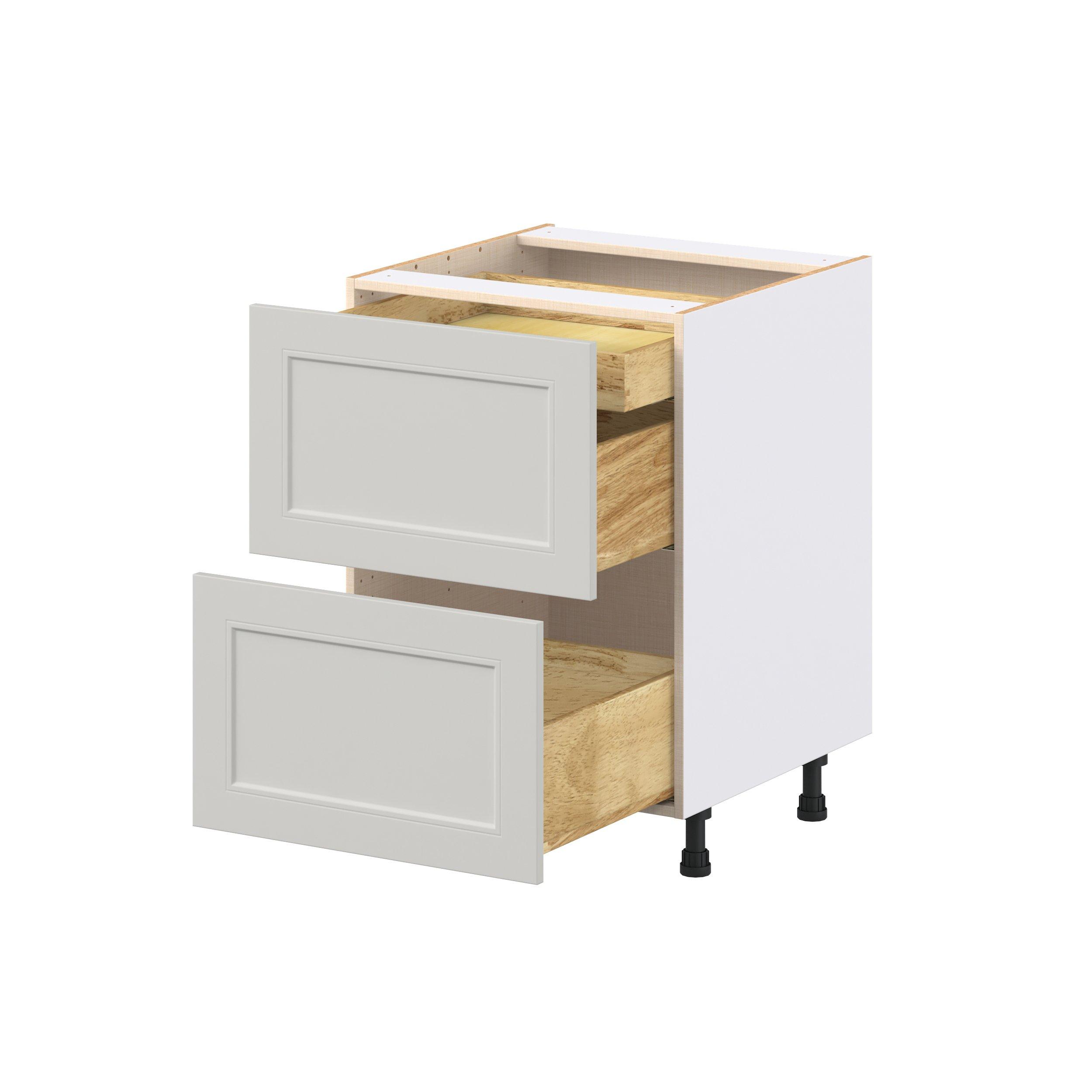 Lenox 24 in. Painted Light Gray Base Cabinet with Inner Pull-Out Drawer