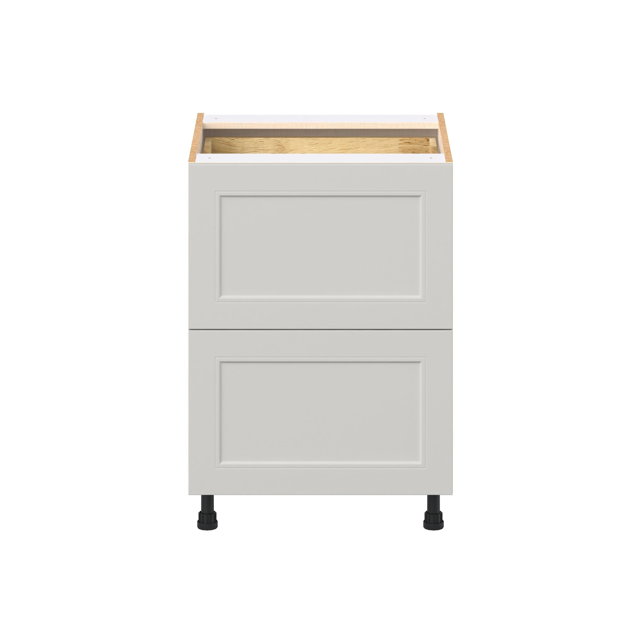 Lenox 24 in. Painted Light Gray Base Cabinet with Inner Pull-Out Drawer