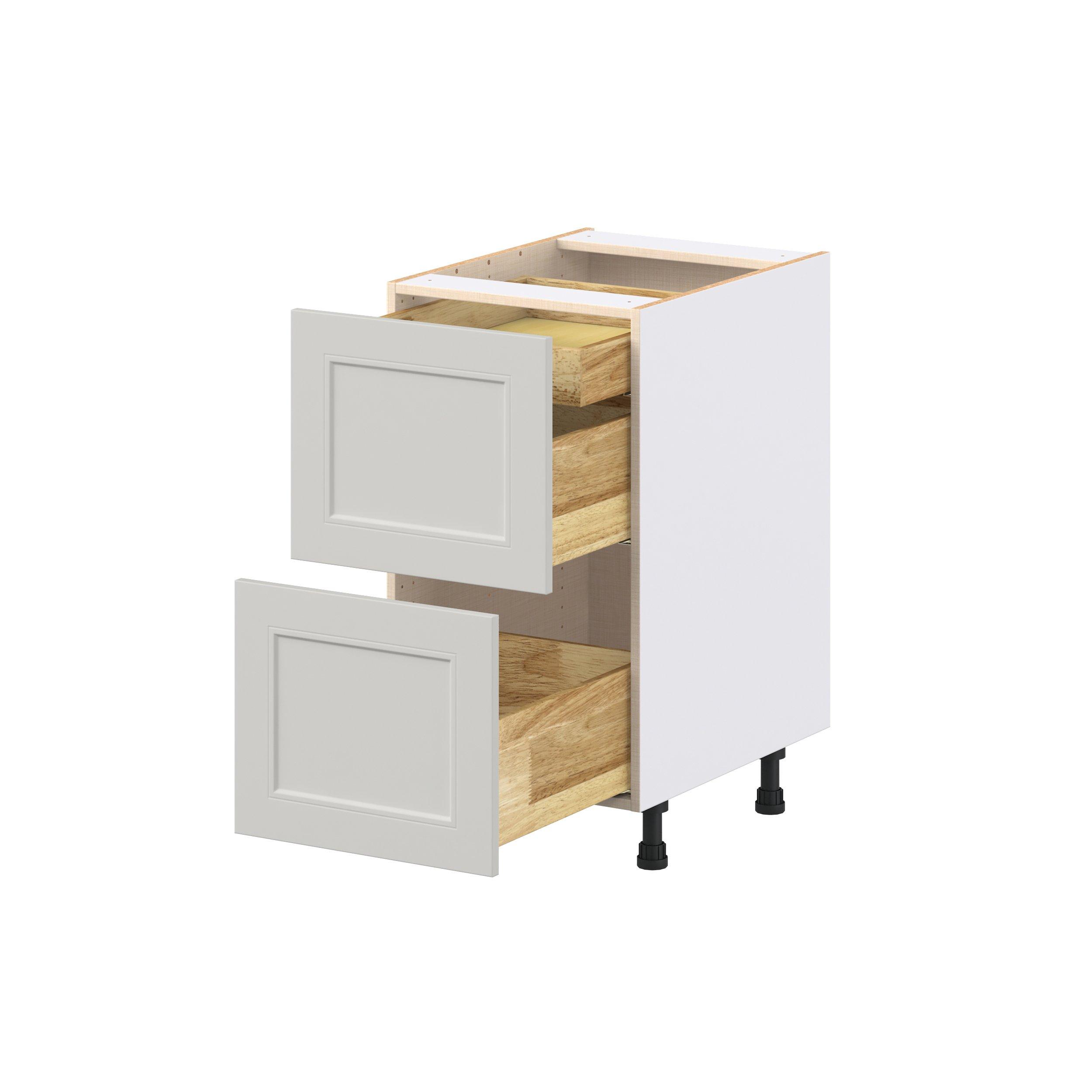 Lenox 18 in. Painted Light Gray Base Cabinet with Inner Pull-Out Drawer