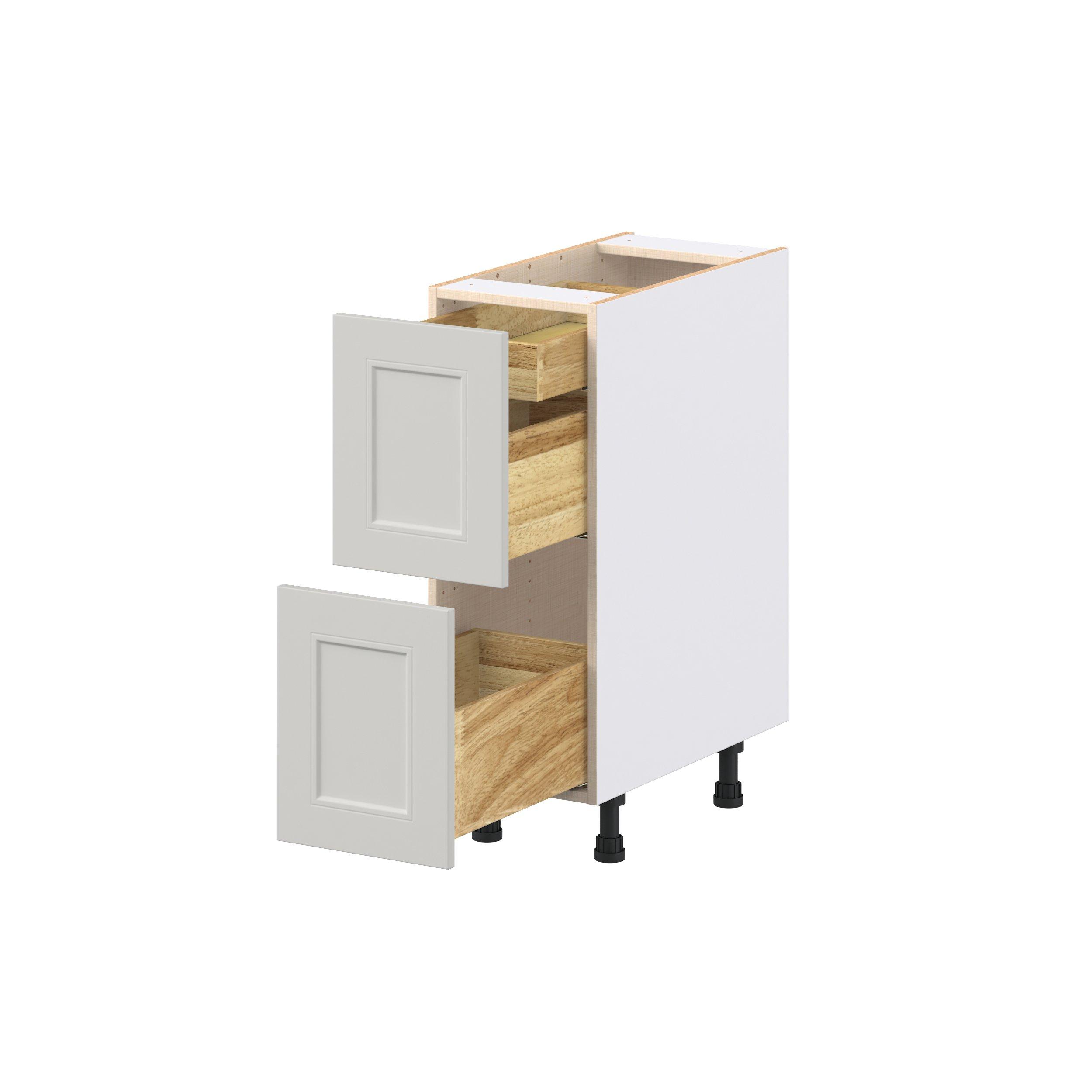 Lenox 12 in. Painted Light Gray Base Cabinet with Inner Pull-Out Drawer