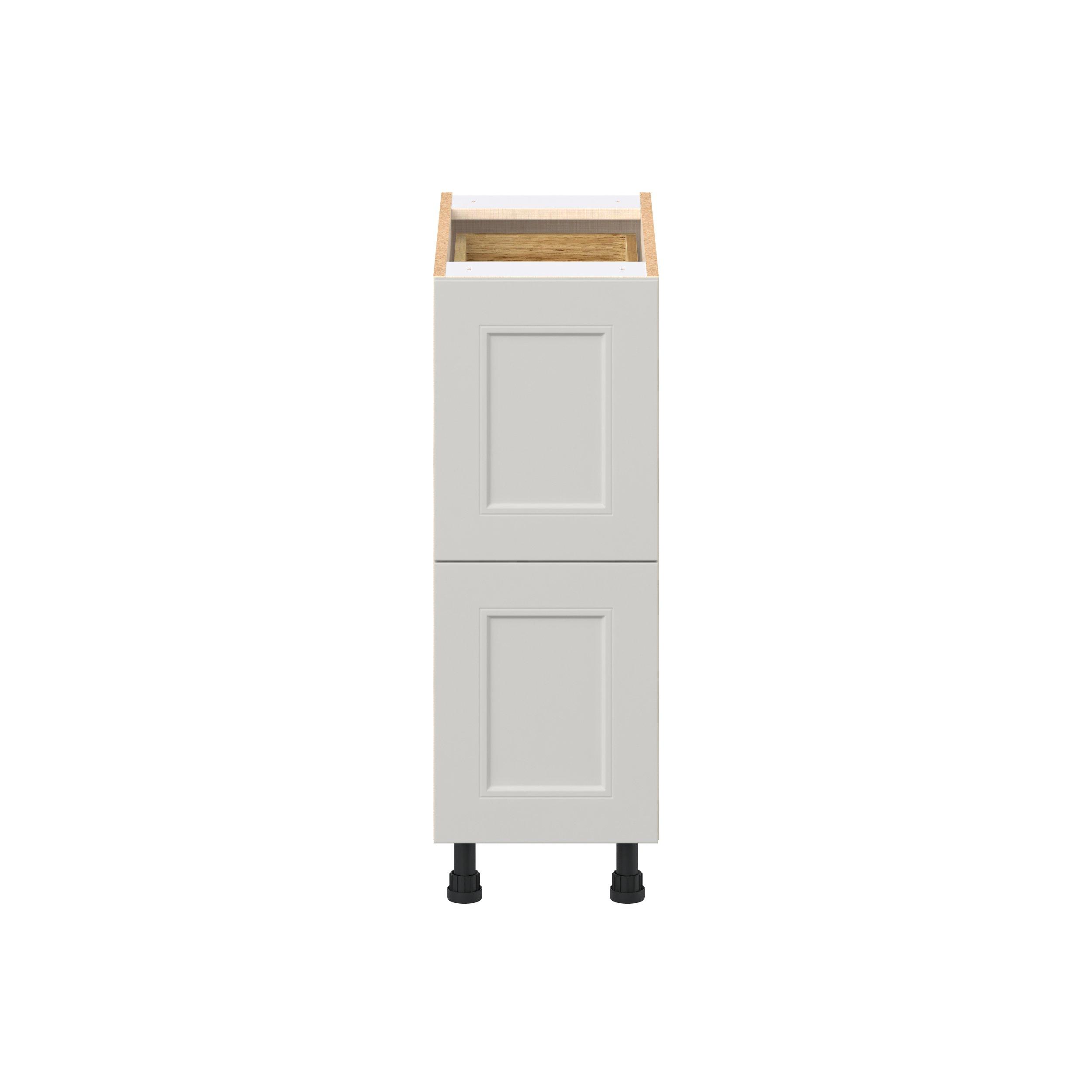 Lenox 12 in. Painted Light Gray Base Cabinet with Inner Pull-Out Drawer