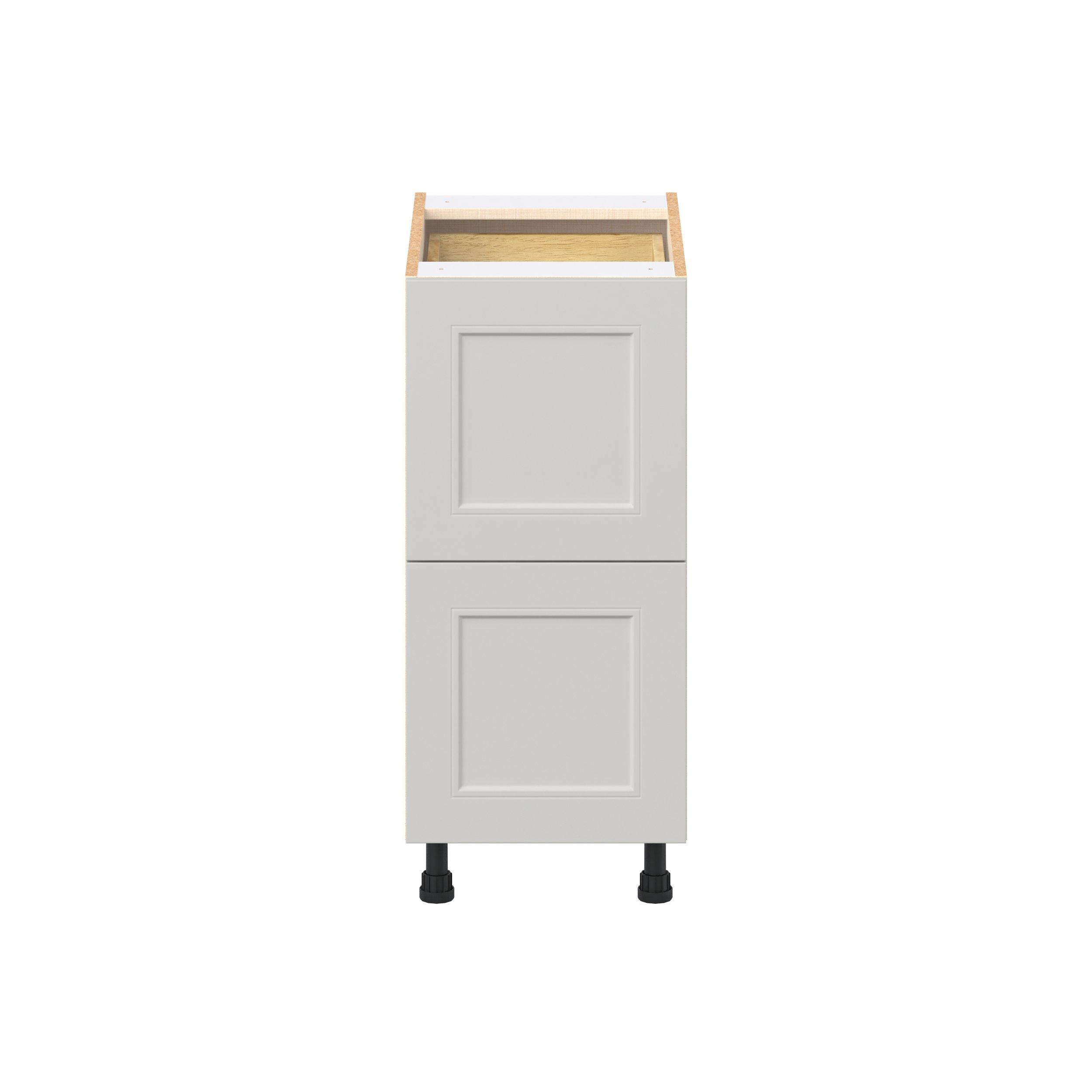 Lenox 15 in. Painted Light Gray Base Cabinet with Inner Pull-Out Drawer