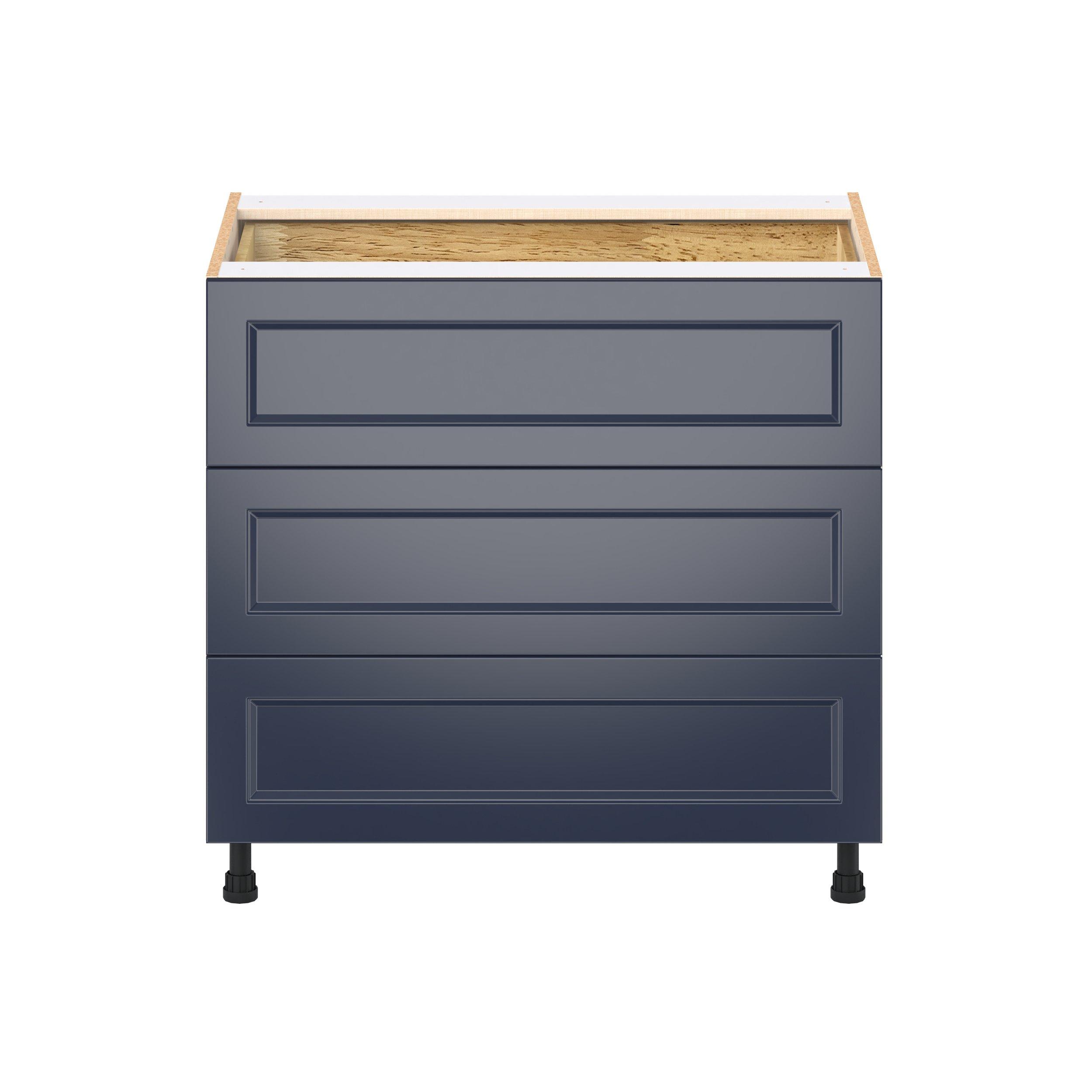Peachtree 36 in. Painted Midnight Blue Base Cabinet with Inner Pull-Out Drawer