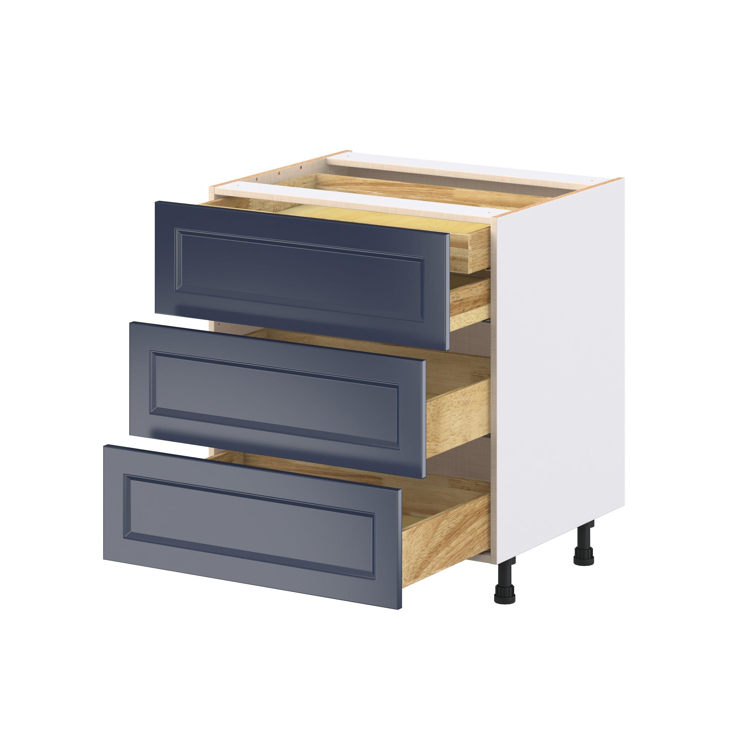 Peachtree 30 in. Painted Midnight Blue Base Cabinet with Inner Pull-Out Drawer