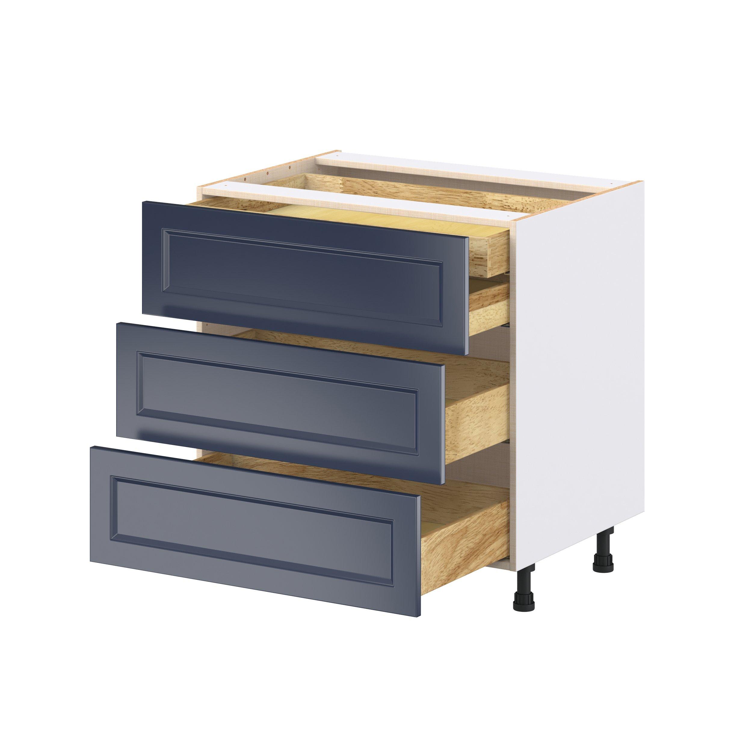 Peachtree 33 in. Painted Midnight Blue Base Cabinet with Inner Pull-Out Drawer
