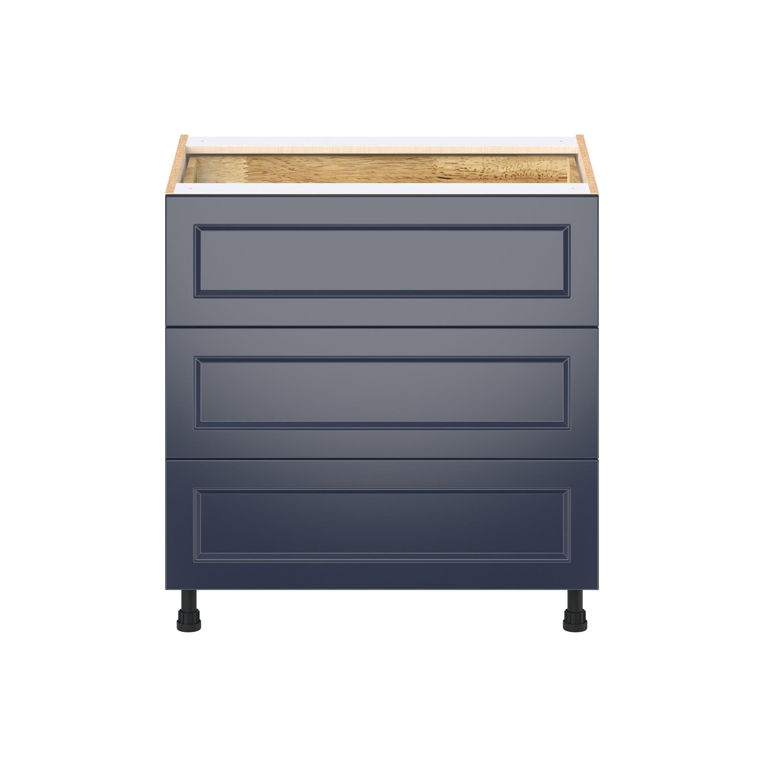 Peachtree 33 in. Painted Midnight Blue Base Cabinet with Inner Pull-Out Drawer