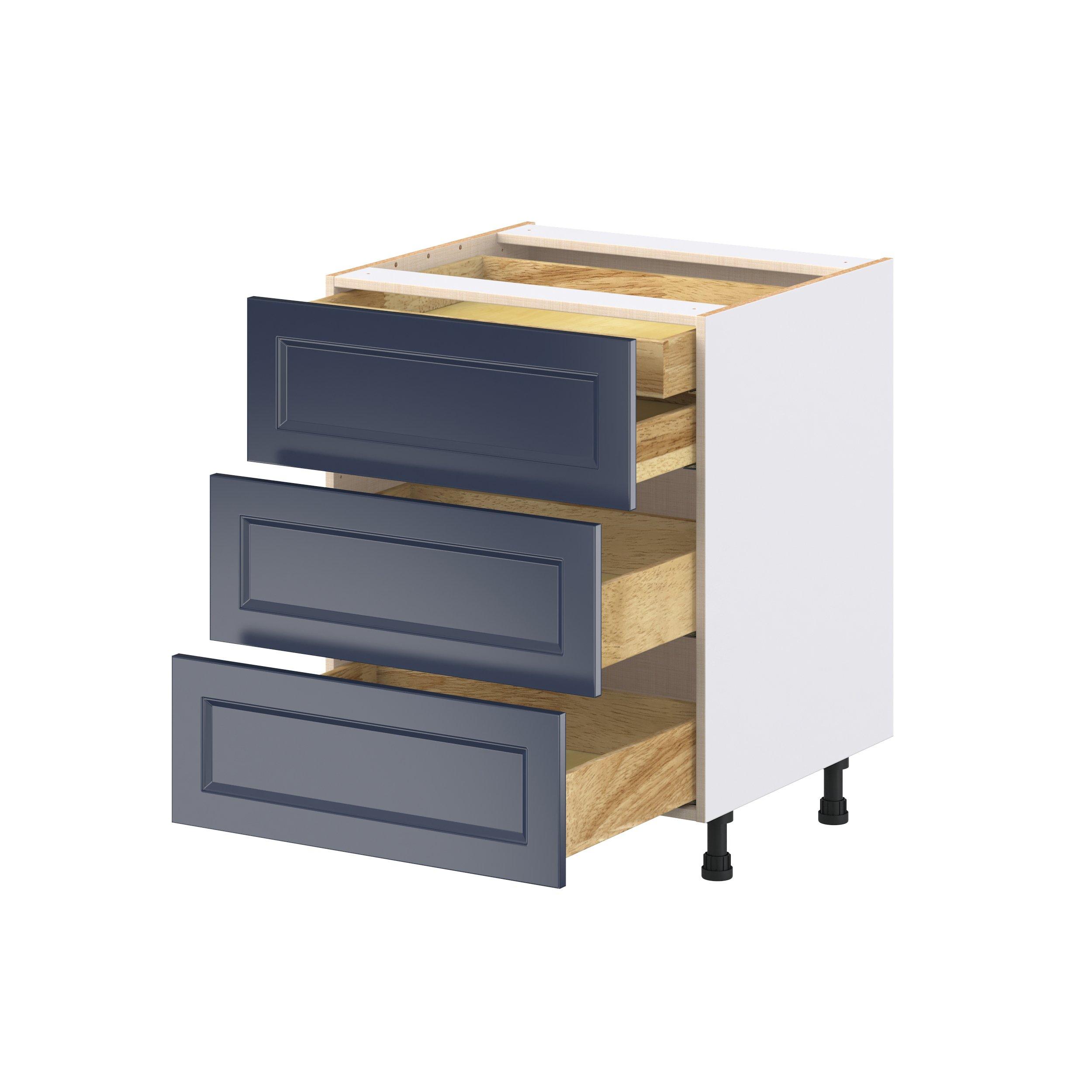 Peachtree 27 in. Painted Midnight Blue Base Cabinet with Inner Pull-Out Drawer