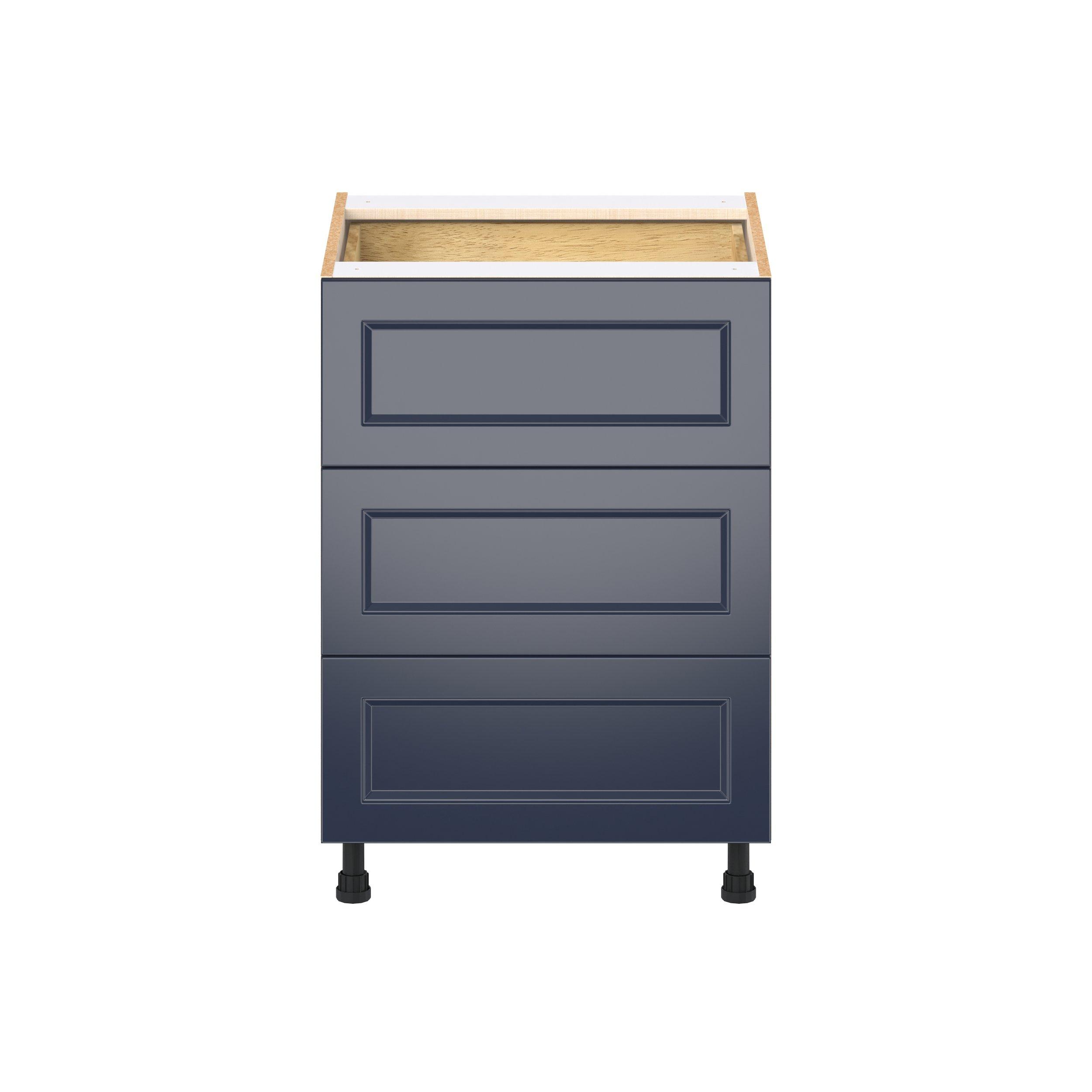 Peachtree 24 in. Painted Midnight Blue Base Cabinet with Inner Pull-Out Drawer