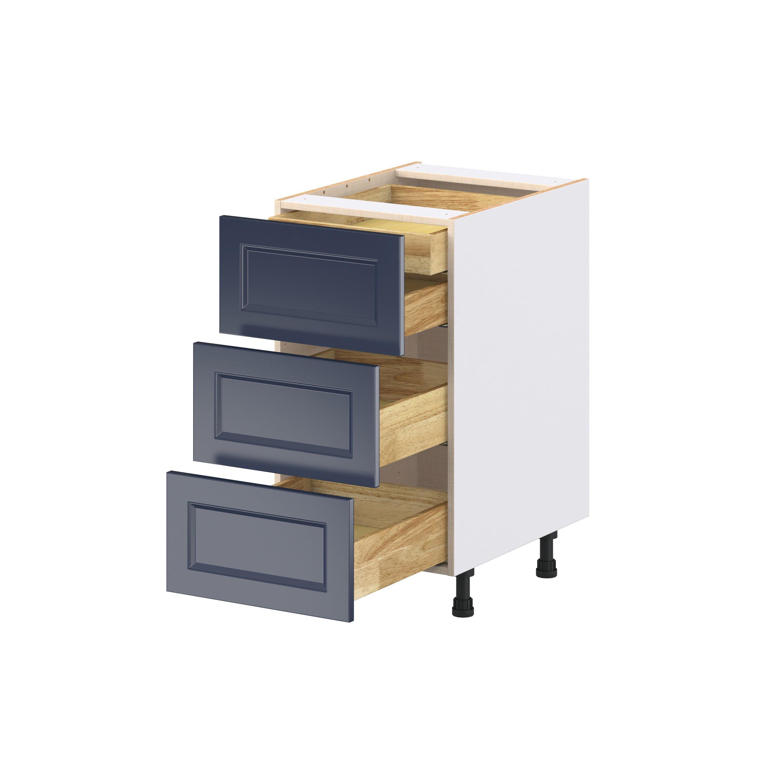 Peachtree 18 in. Painted Midnight Blue Base Cabinet with Inner Pull-Out Drawer