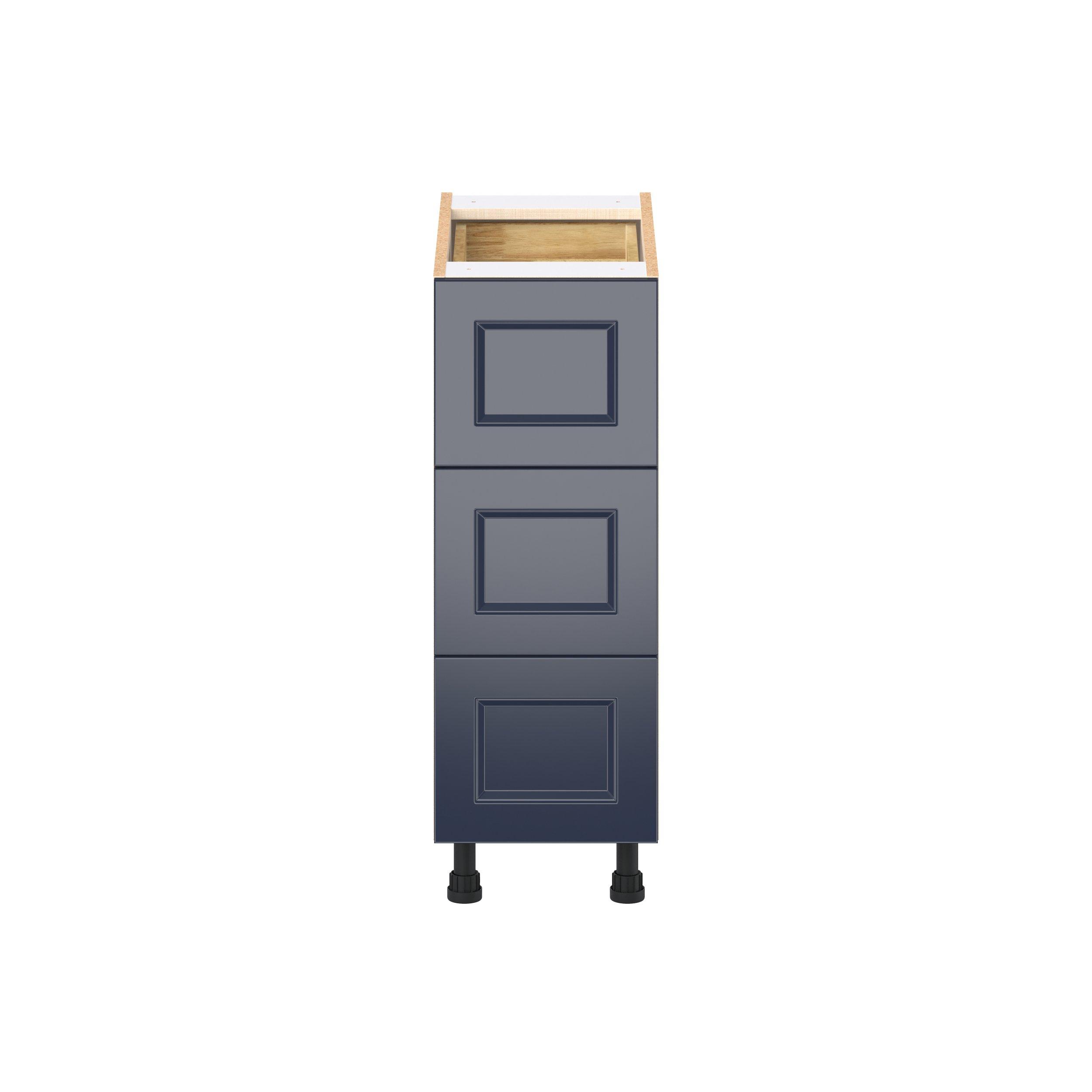 Peachtree 12 in. Painted Midnight Blue Base Cabinet with Inner Pull-Out Drawer
