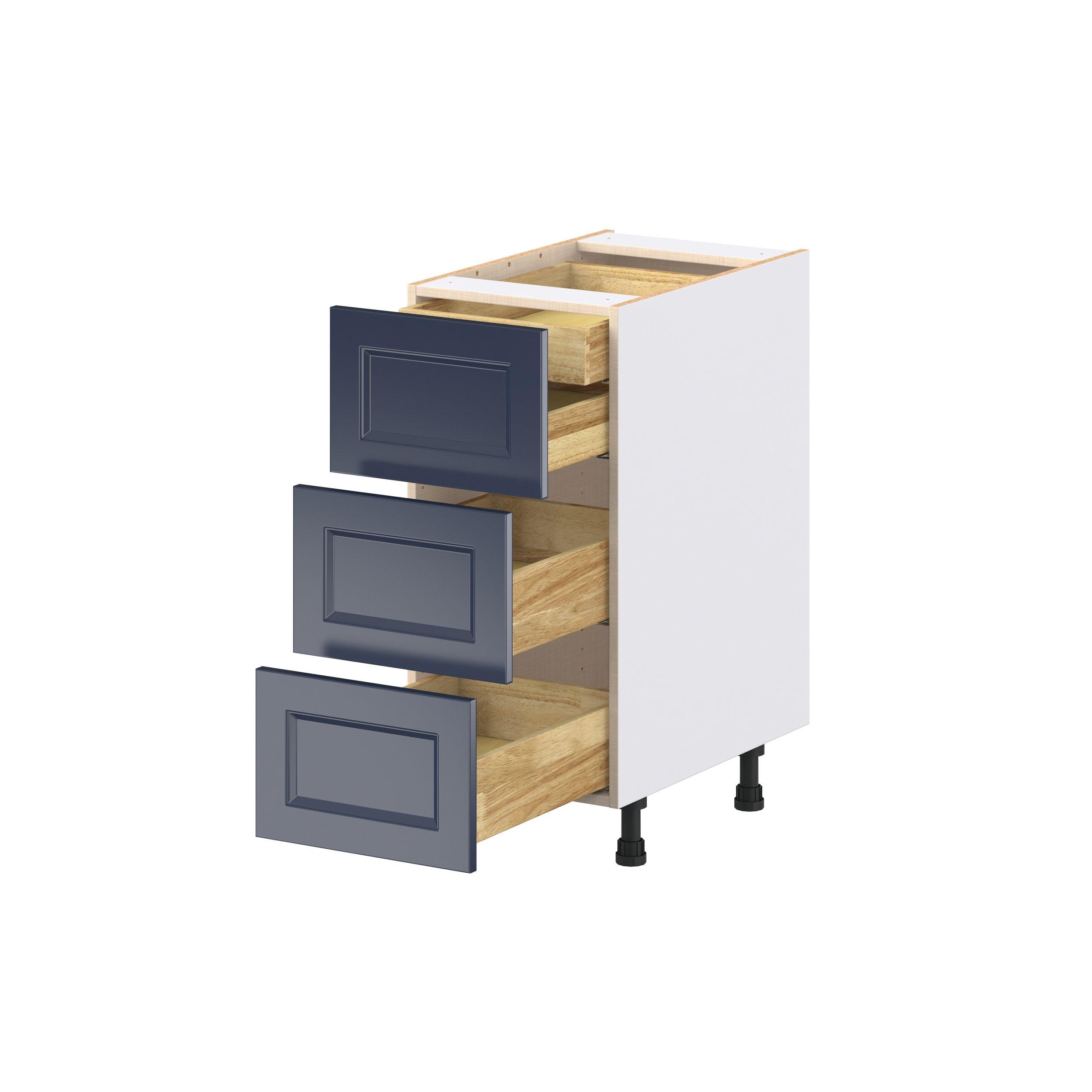 Peachtree 15 in. Painted Midnight Blue Base Cabinet with Inner Pull-Out Drawer