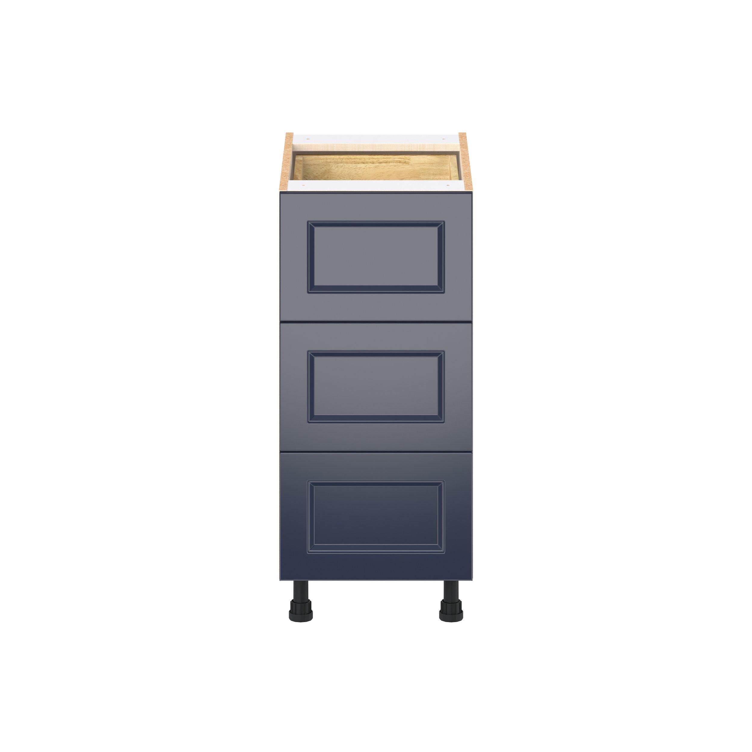 Peachtree 15 in. Painted Midnight Blue Base Cabinet with Inner Pull-Out Drawer