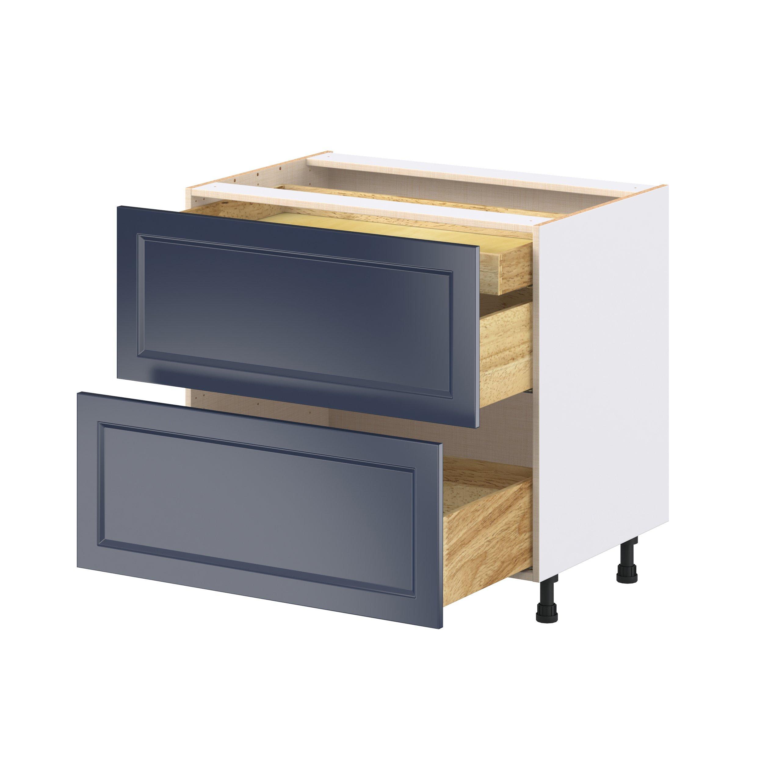 Peachtree 36 in. Painted Midnight Blue Base Cabinet with Inner Pull-Out Drawer