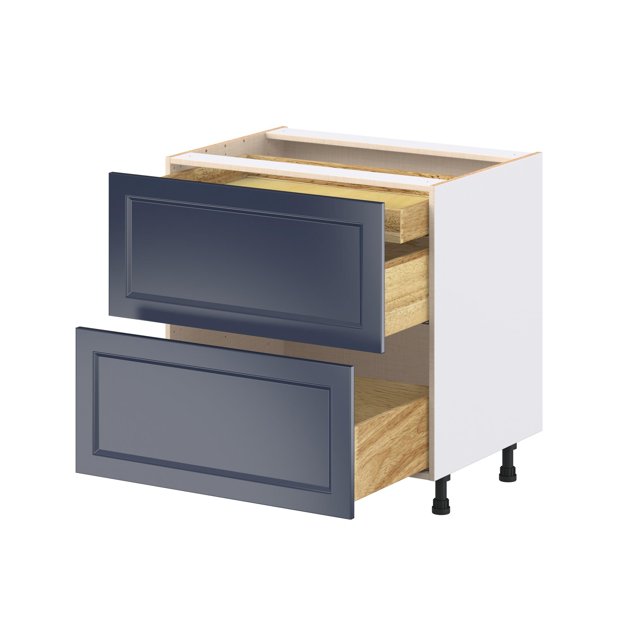 Peachtree 33 in. Painted Midnight Blue Base Cabinet with Inner Pull-Out Drawer