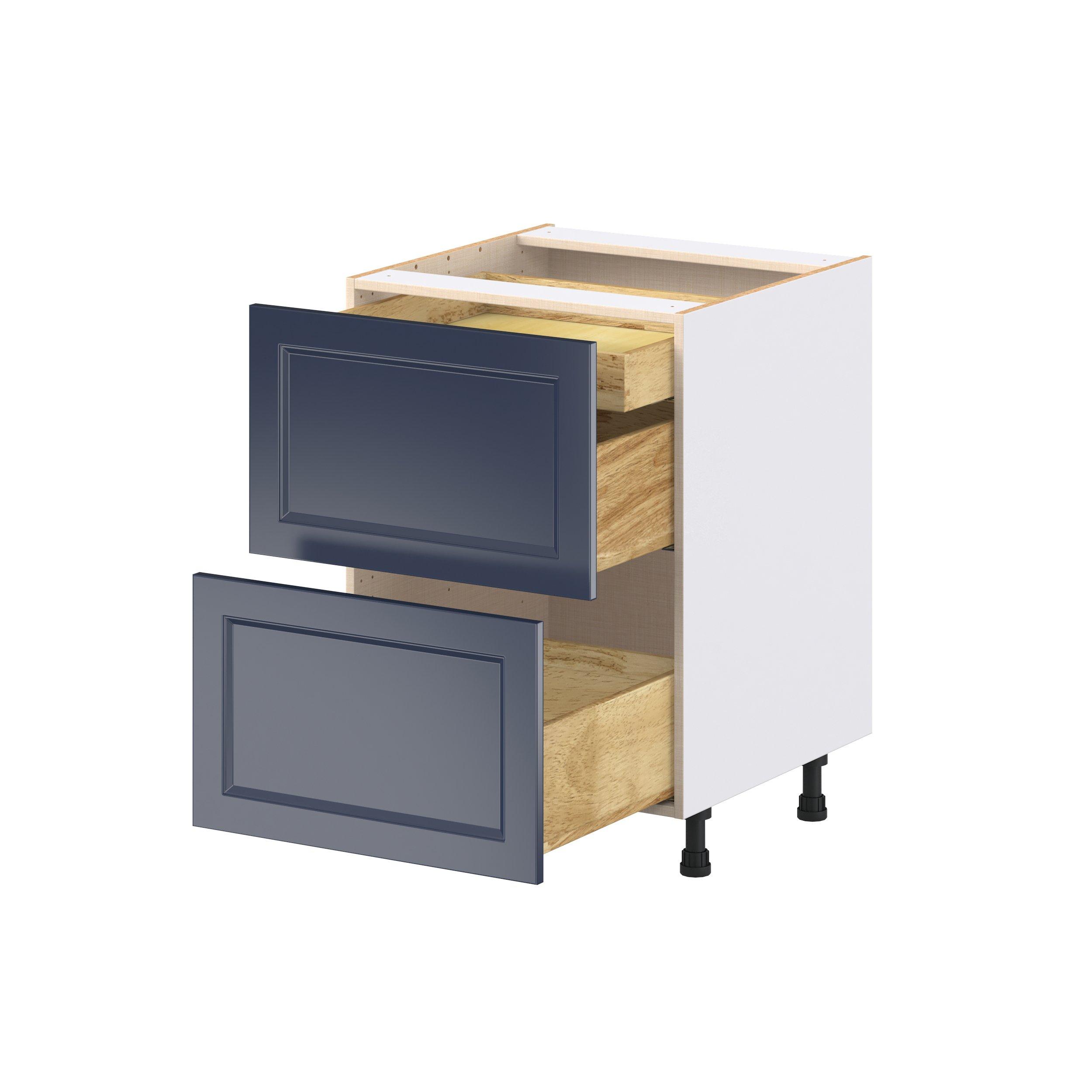 Peachtree 24 in. Painted Midnight Blue Base Cabinet with Inner Pull-Out Drawer