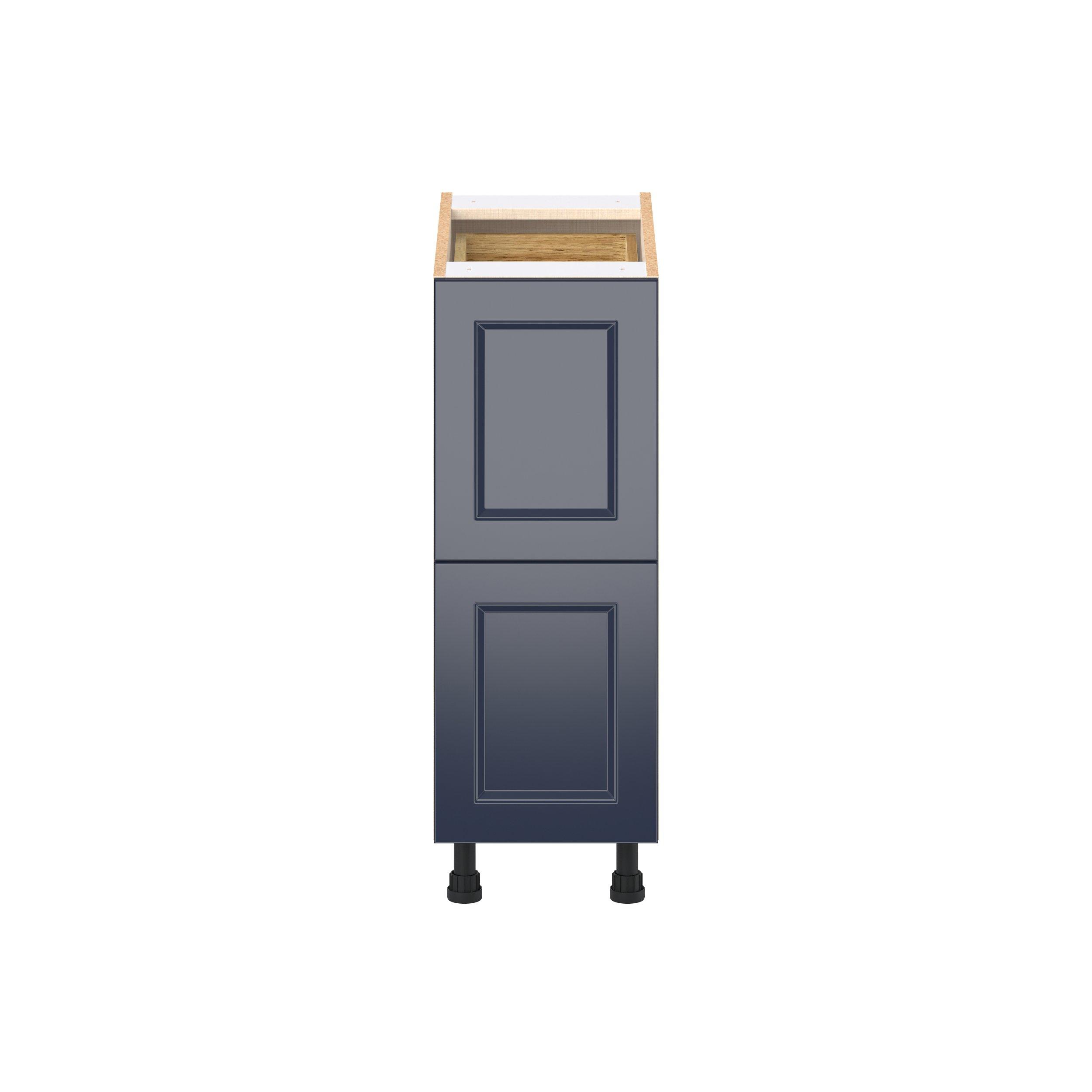Peachtree 12 in. Painted Midnight Blue Base Cabinet with Inner Pull-Out Drawer