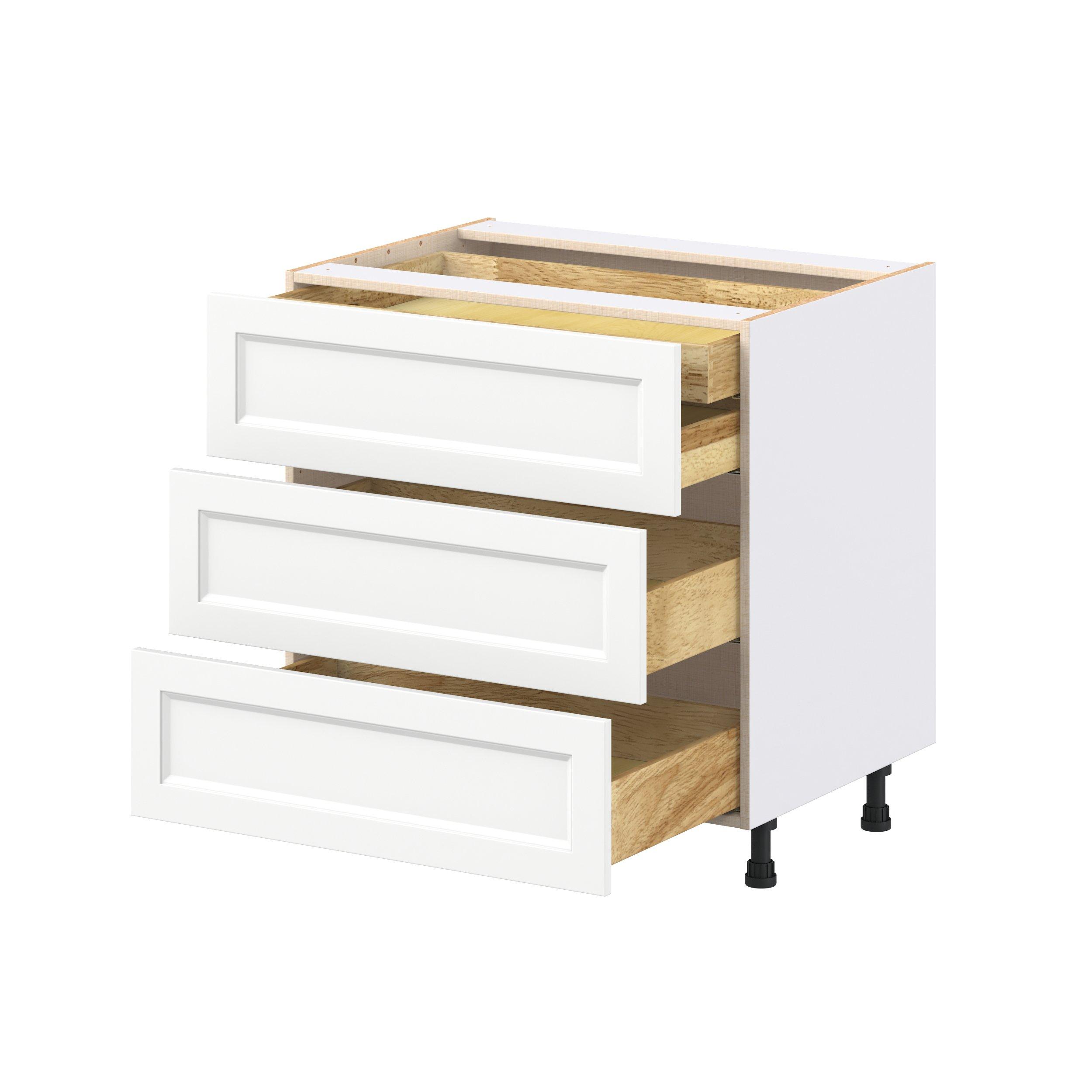 Peachtree 33 in. Painted Bright White Base Cabinet with Inner Pull-Out Drawer