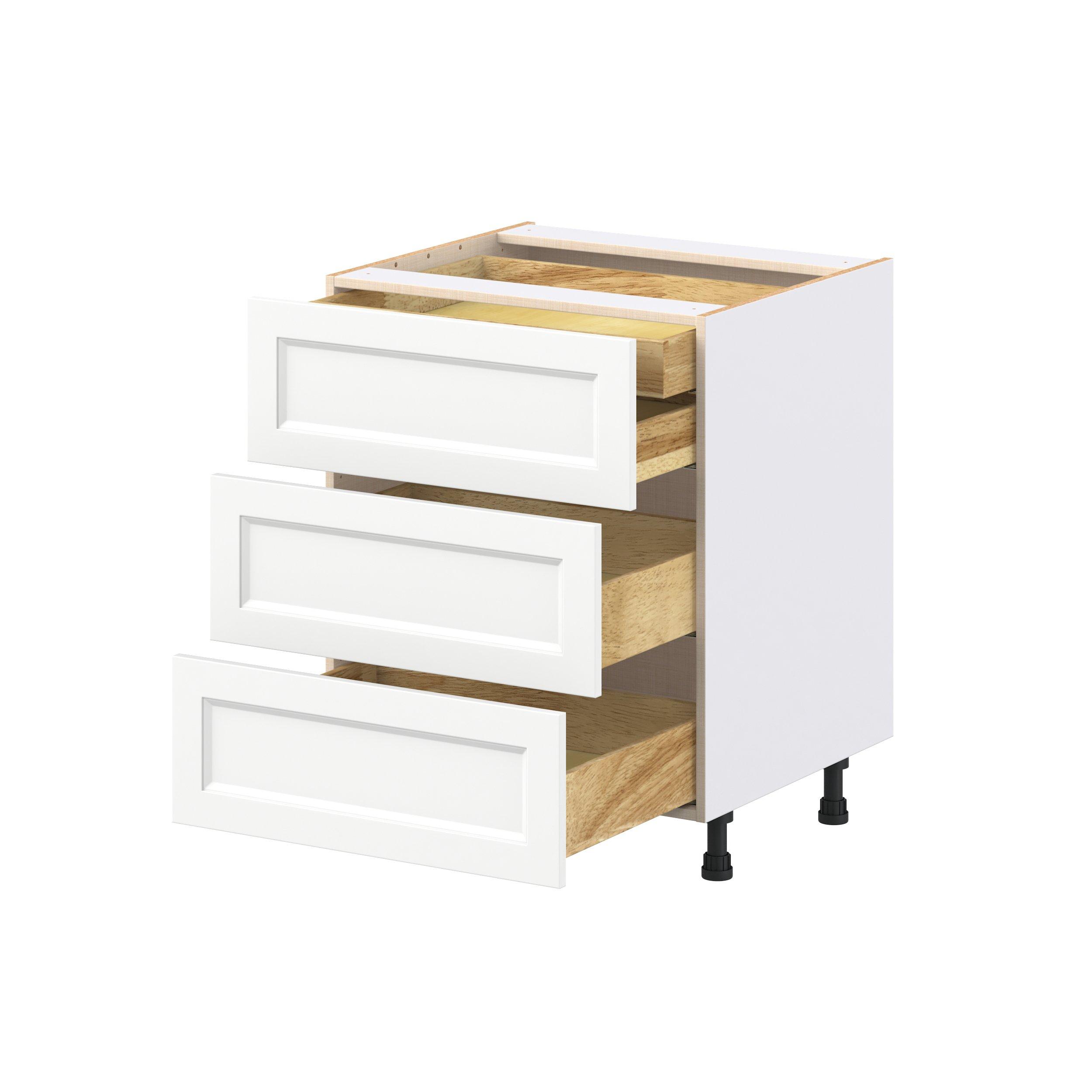 Peachtree 27 in. Painted Bright White Base Cabinet with Inner Pull-Out Drawer