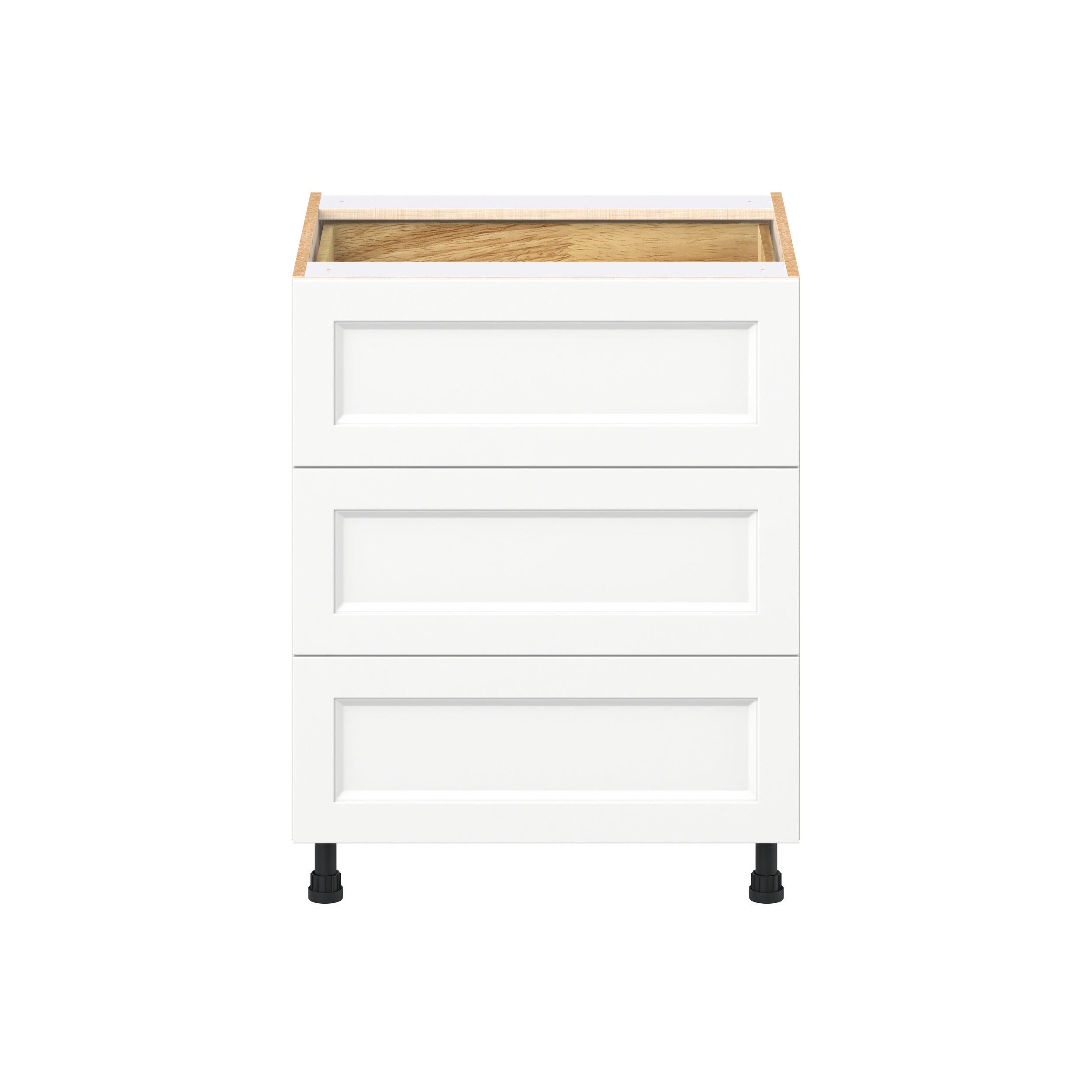Peachtree 27 in. Painted Bright White Base Cabinet with Inner Pull-Out Drawer