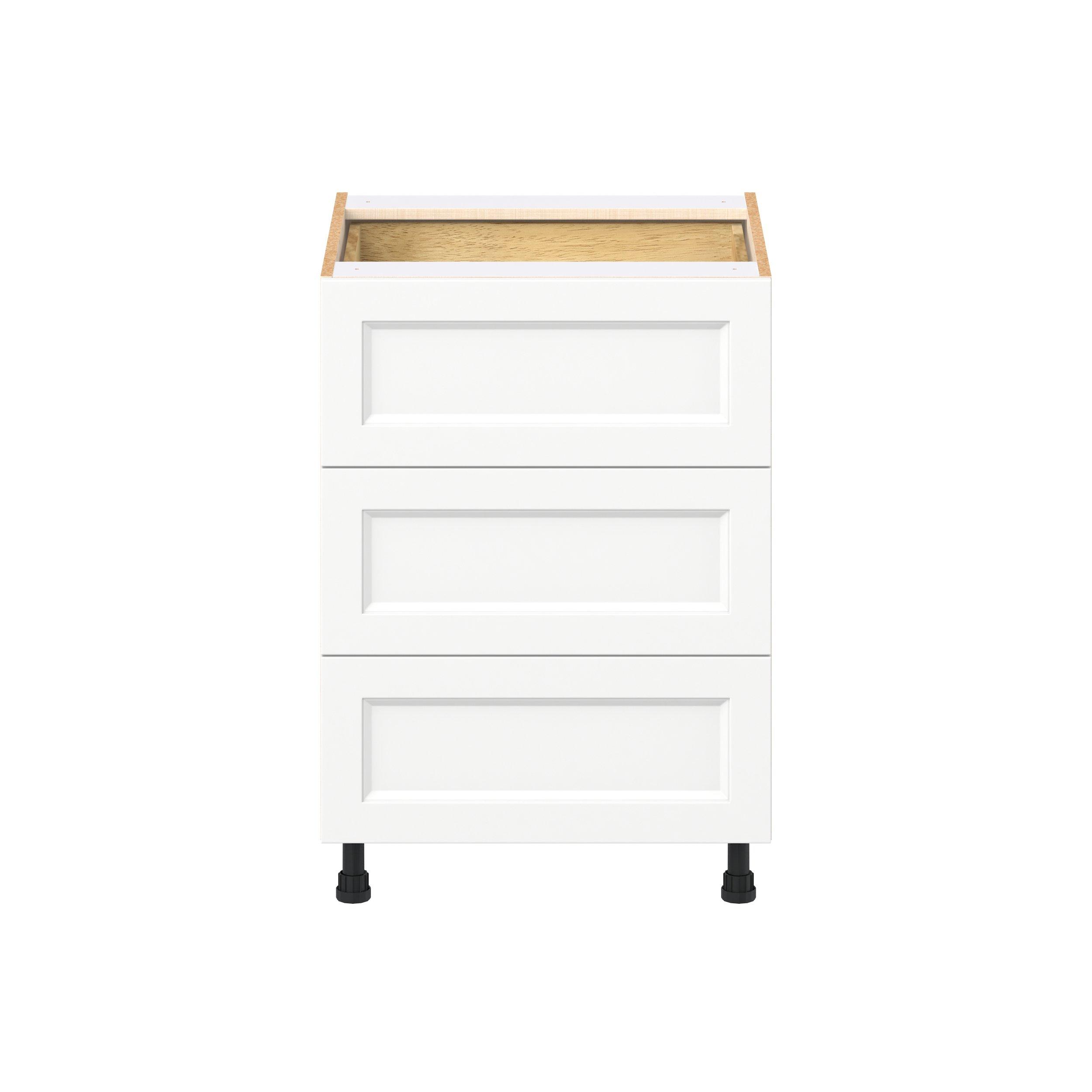 Peachtree 24 in. Painted Bright White Base Cabinet with Inner Pull-Out Drawer