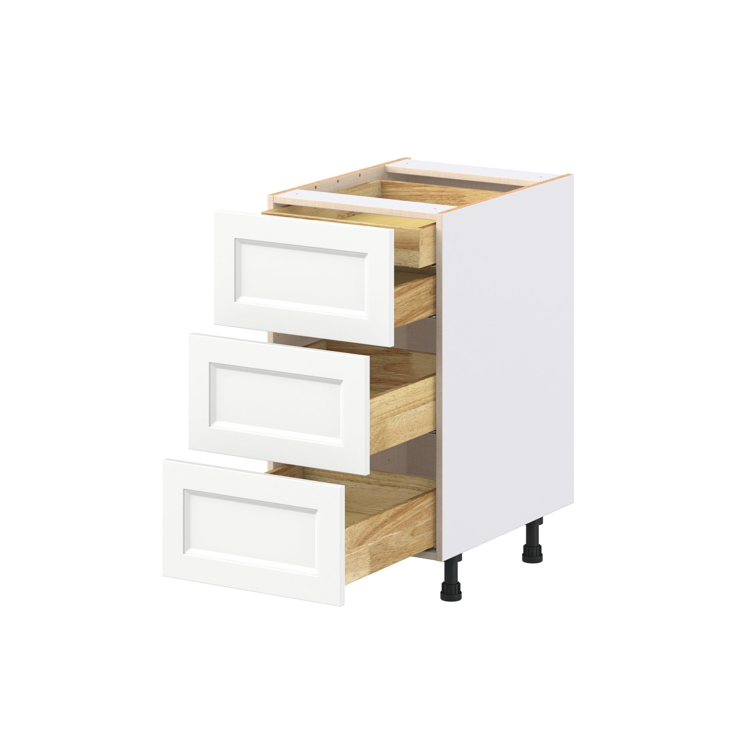 Peachtree 18 in. Painted Bright White Base Cabinet with Inner Pull-Out Drawer