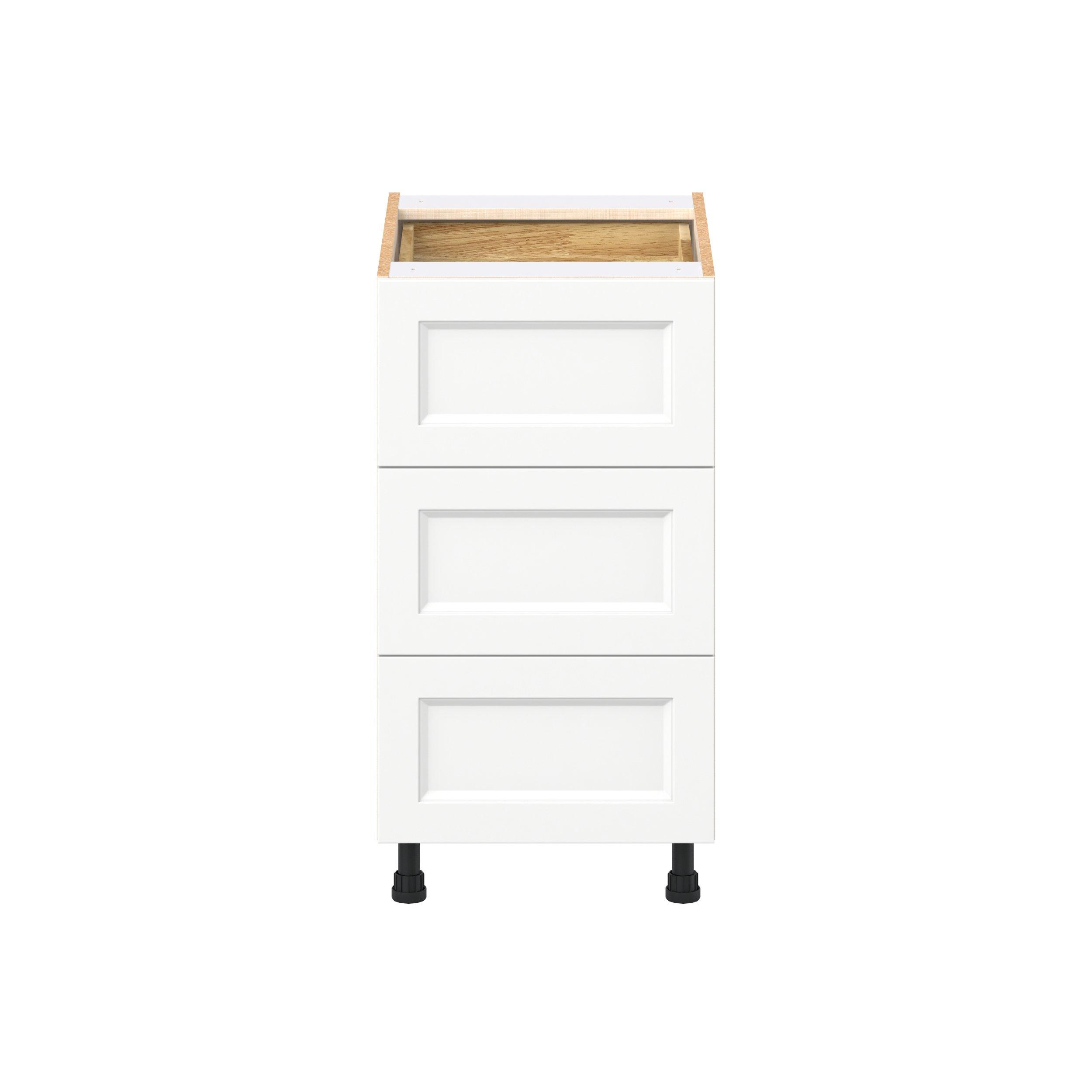 Peachtree 18 in. Painted Bright White Base Cabinet with Inner Pull-Out Drawer