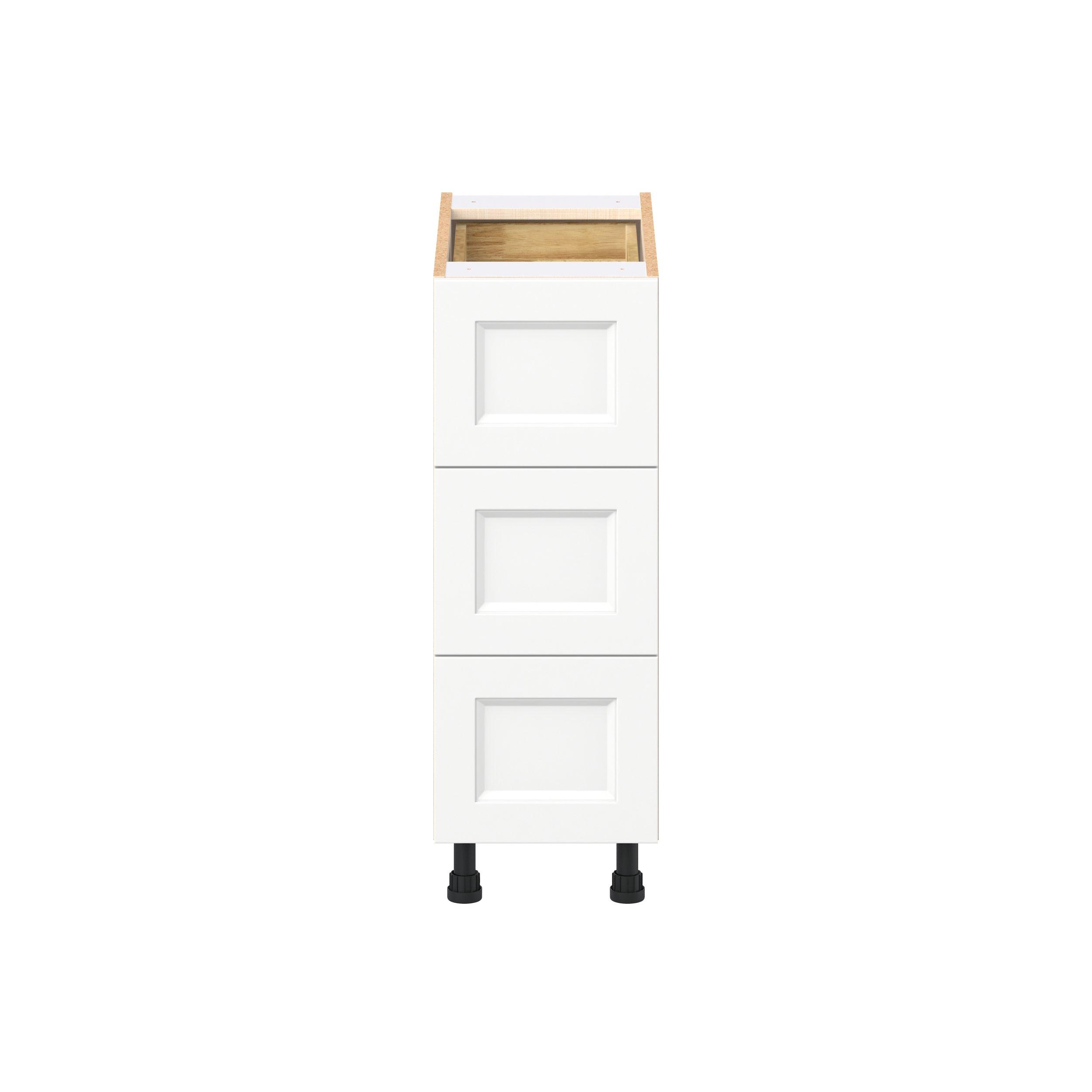 Peachtree 12 in. Painted Bright White Base Cabinet with Inner Pull-Out Drawer